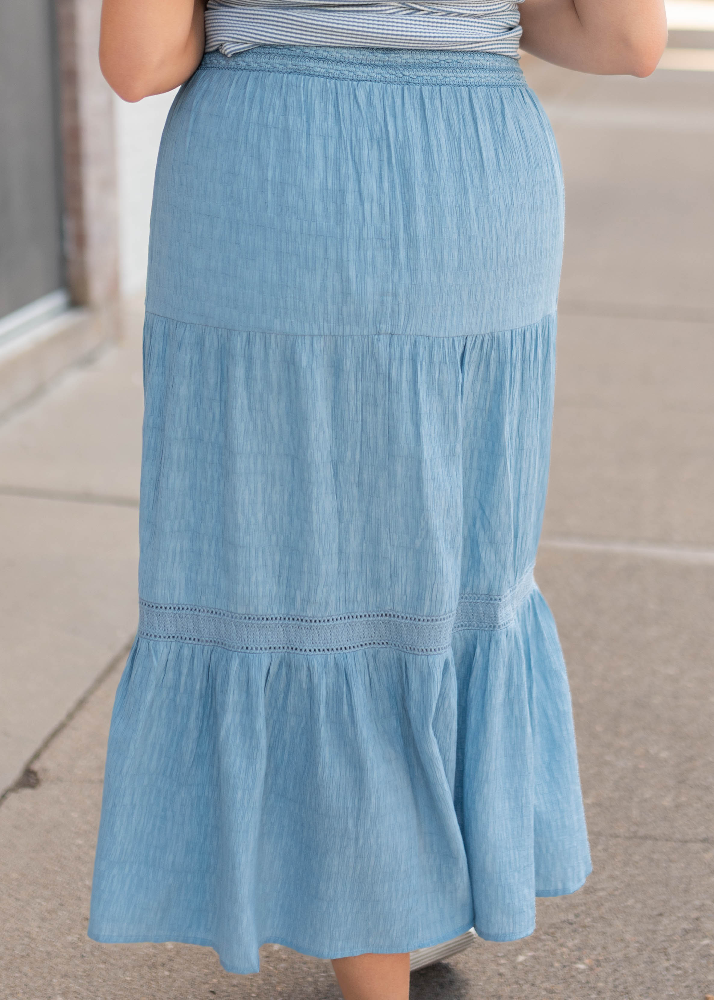 Evie Denim Tiered Skirt