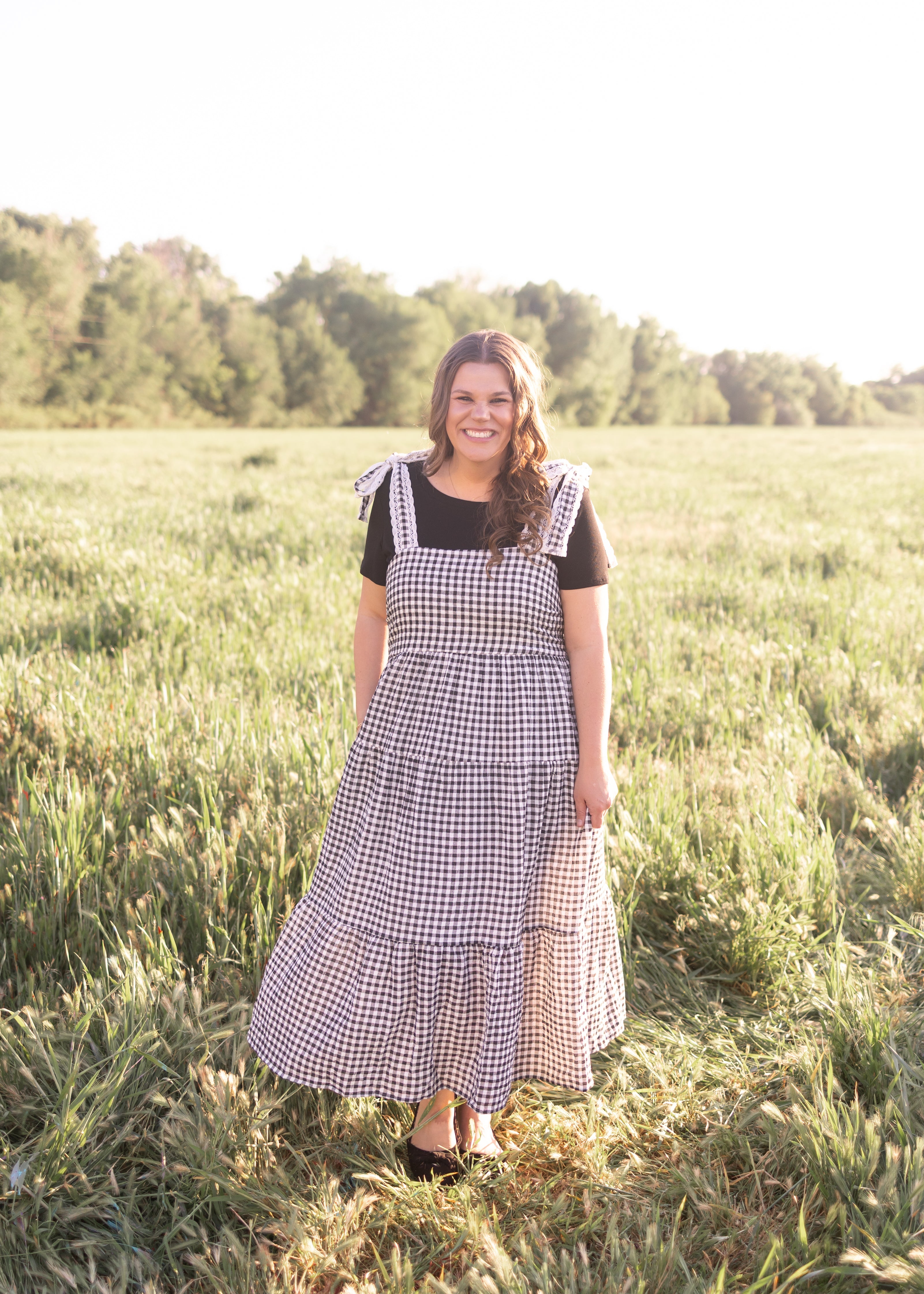 Florence Black Gingham Dress