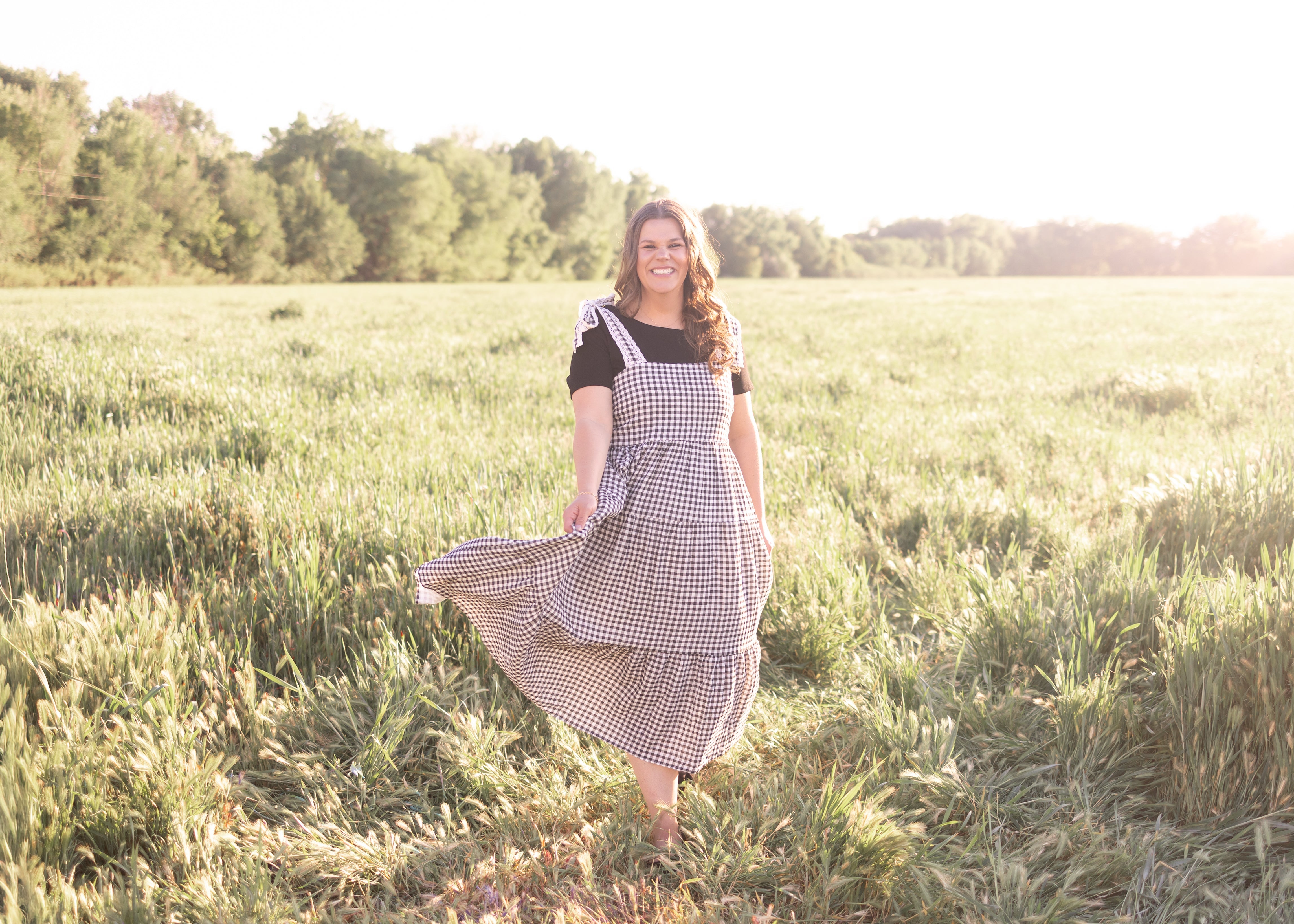 Florence Black Gingham Dress