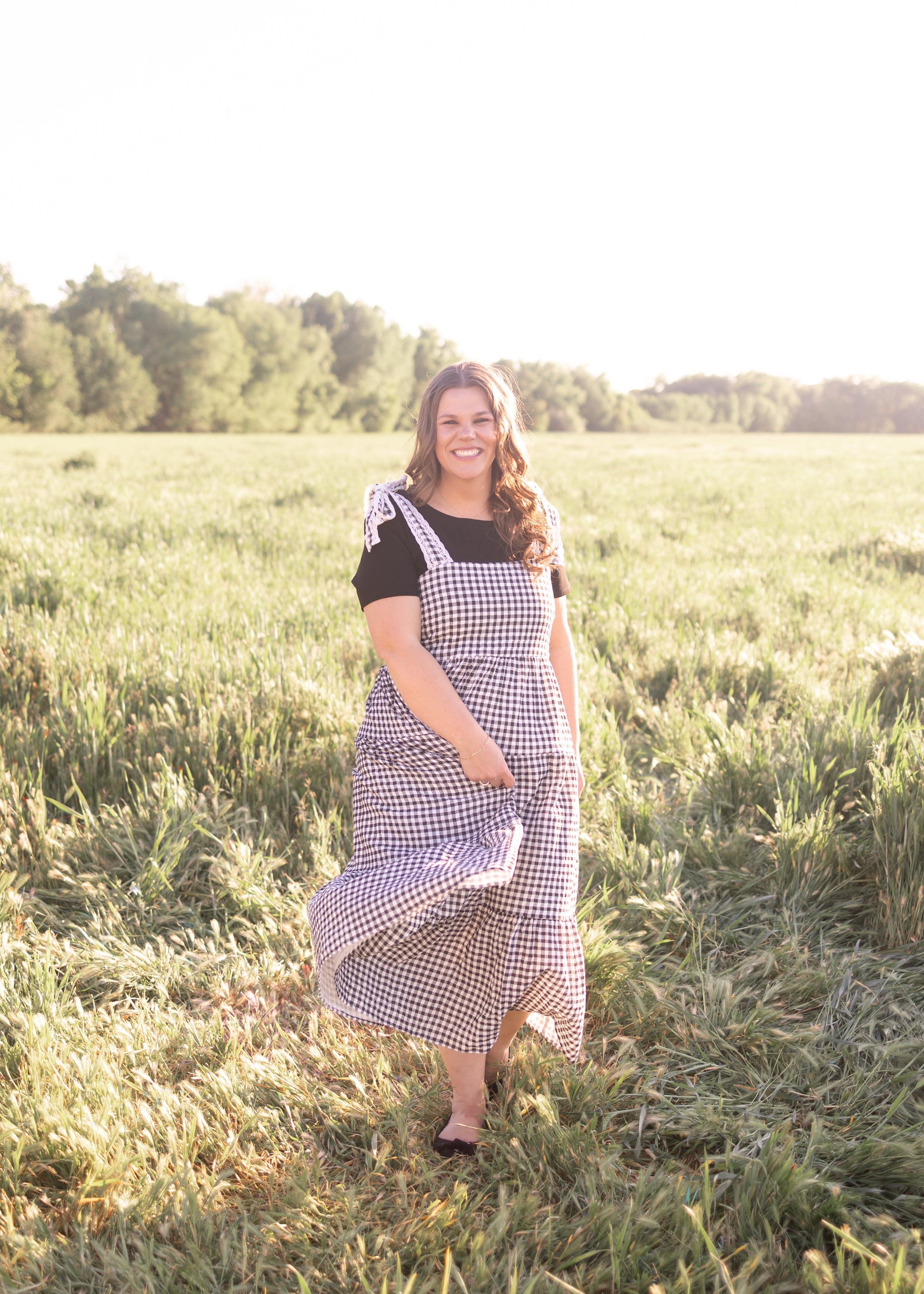 Florence Black Gingham Dress