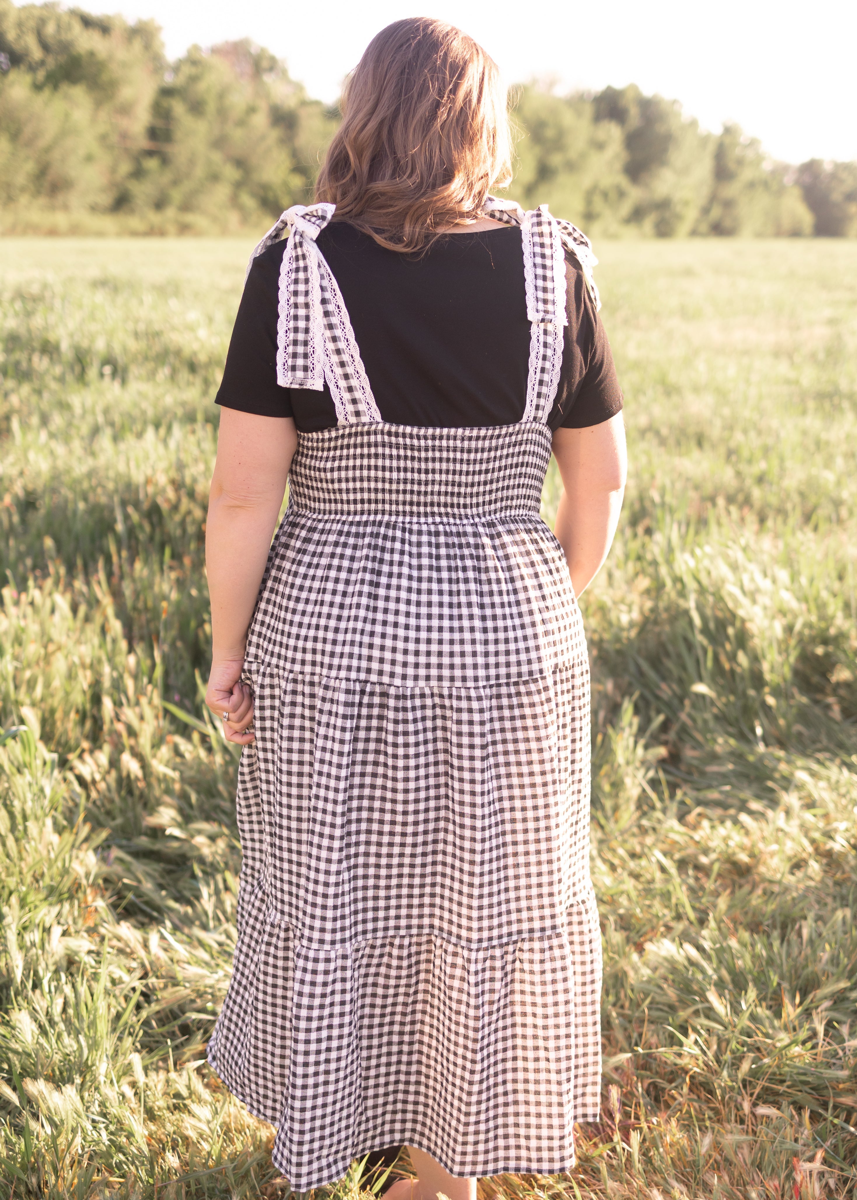 Florence Black Gingham Dress