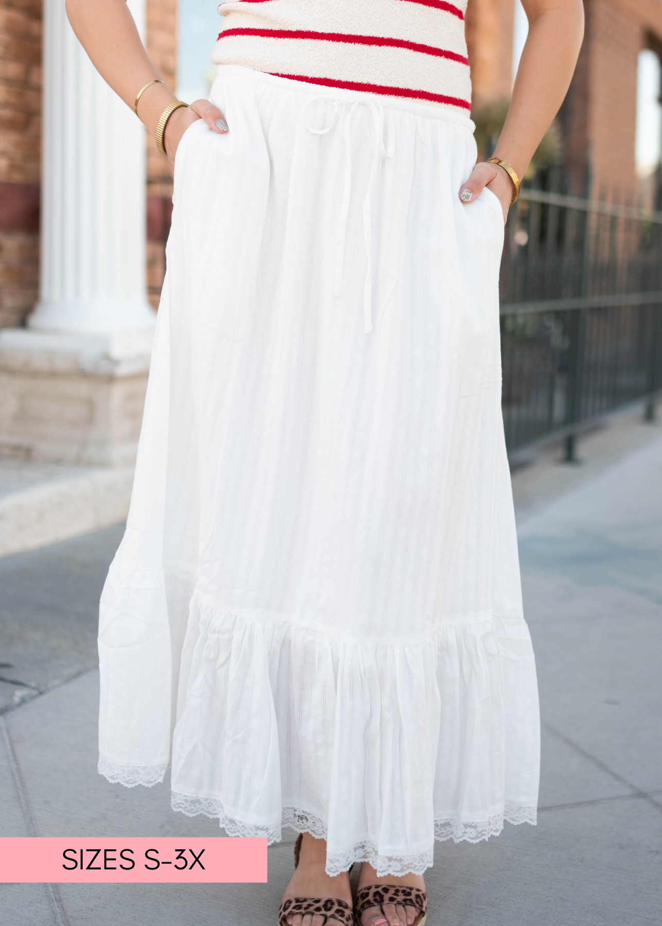 Freya White Tiered Skirt