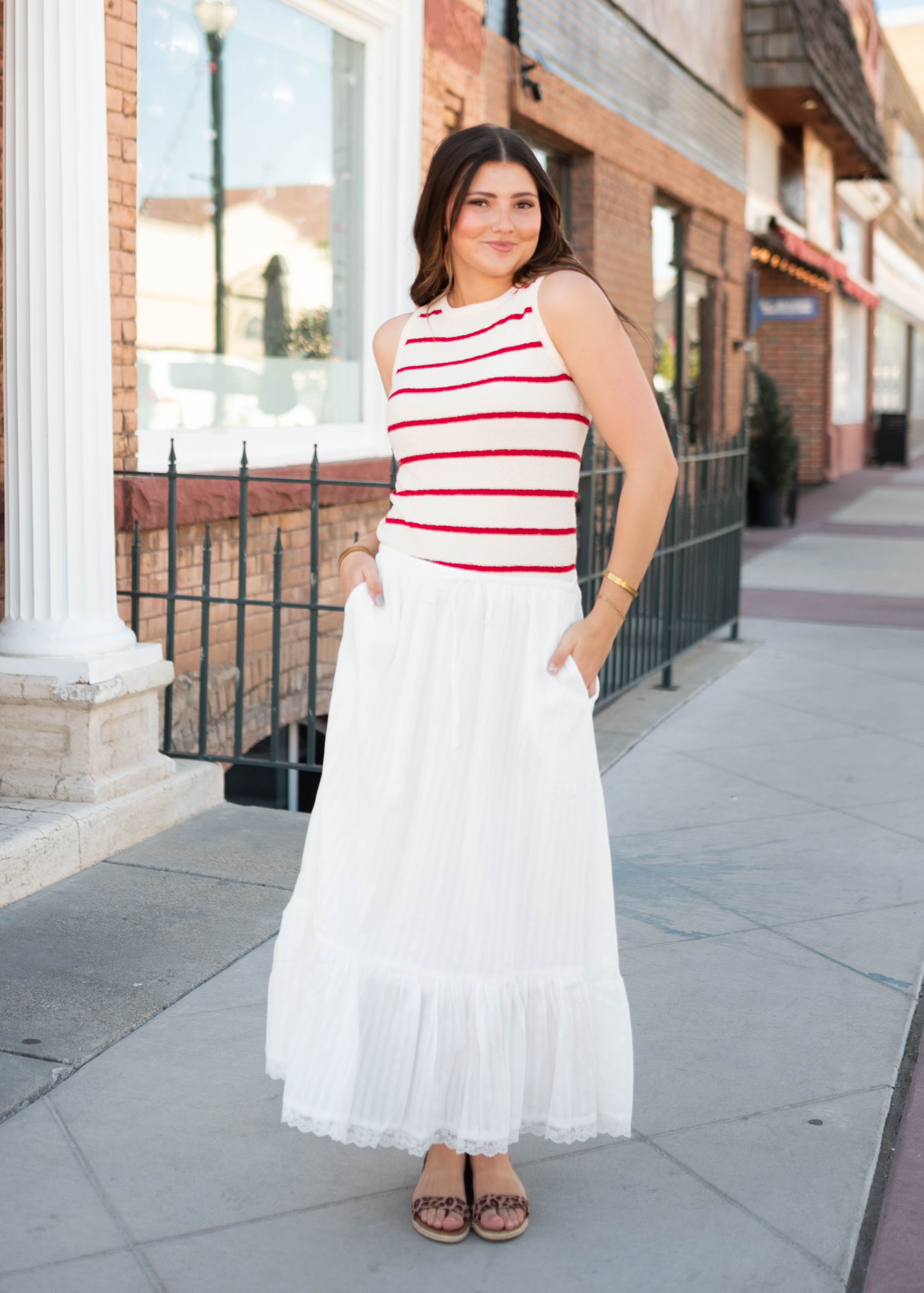 Freya White Tiered Skirt