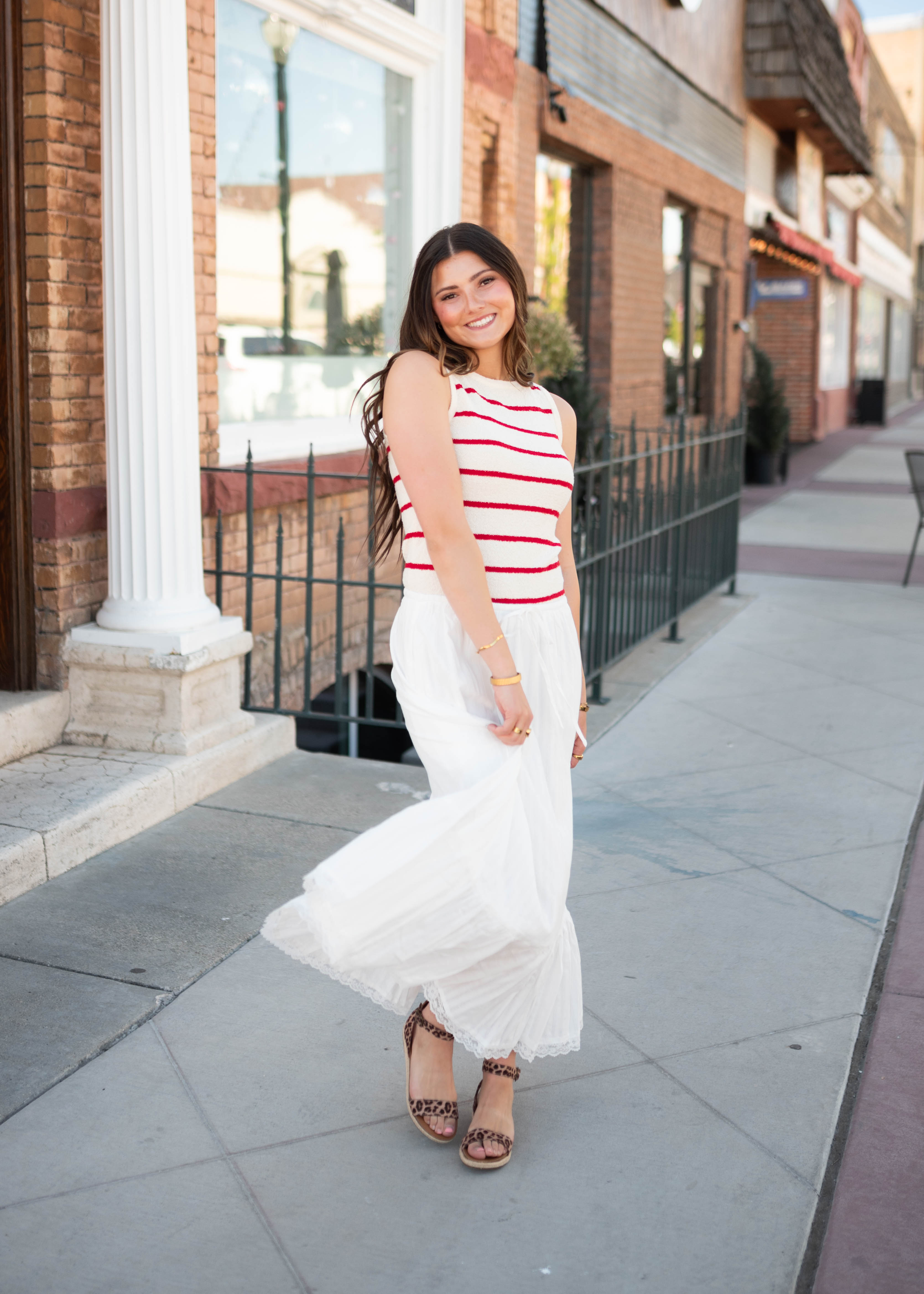 Freya White Tiered Skirt