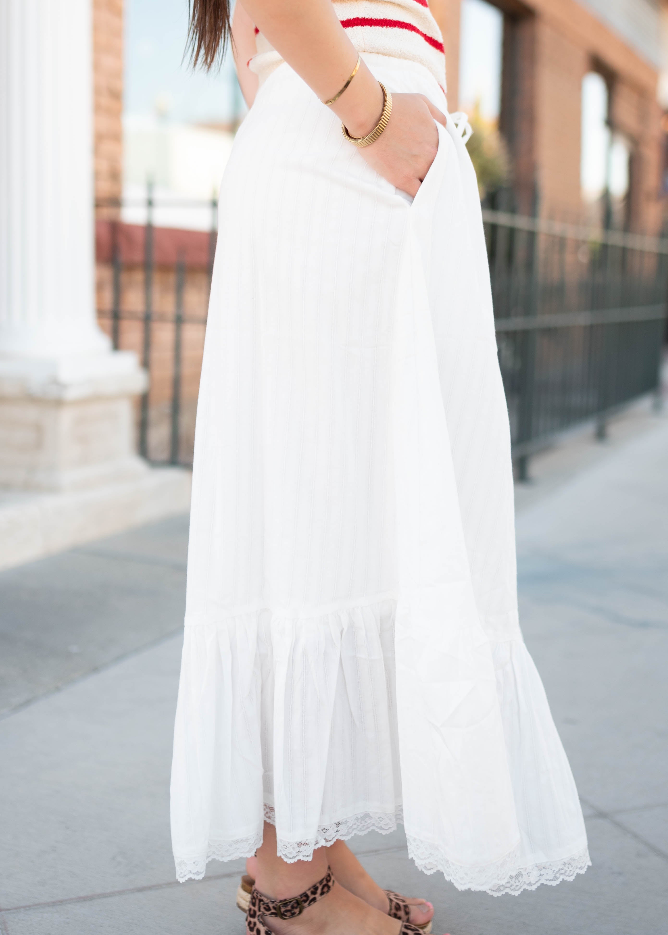 Freya White Tiered Skirt
