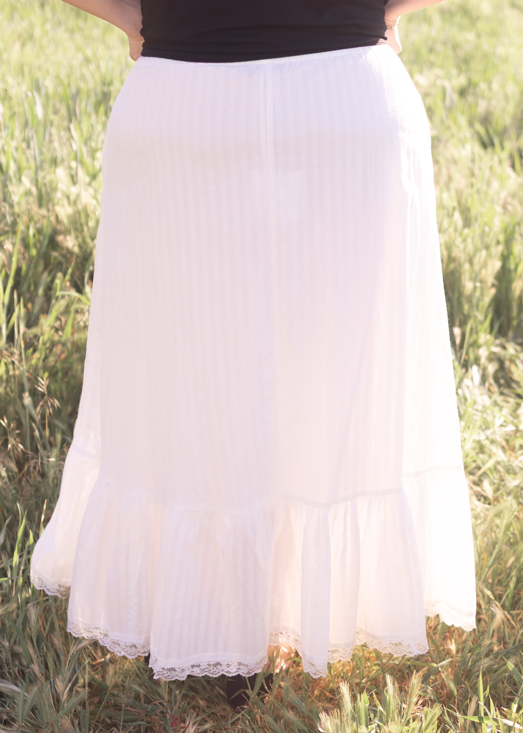 Freya White Tiered Skirt
