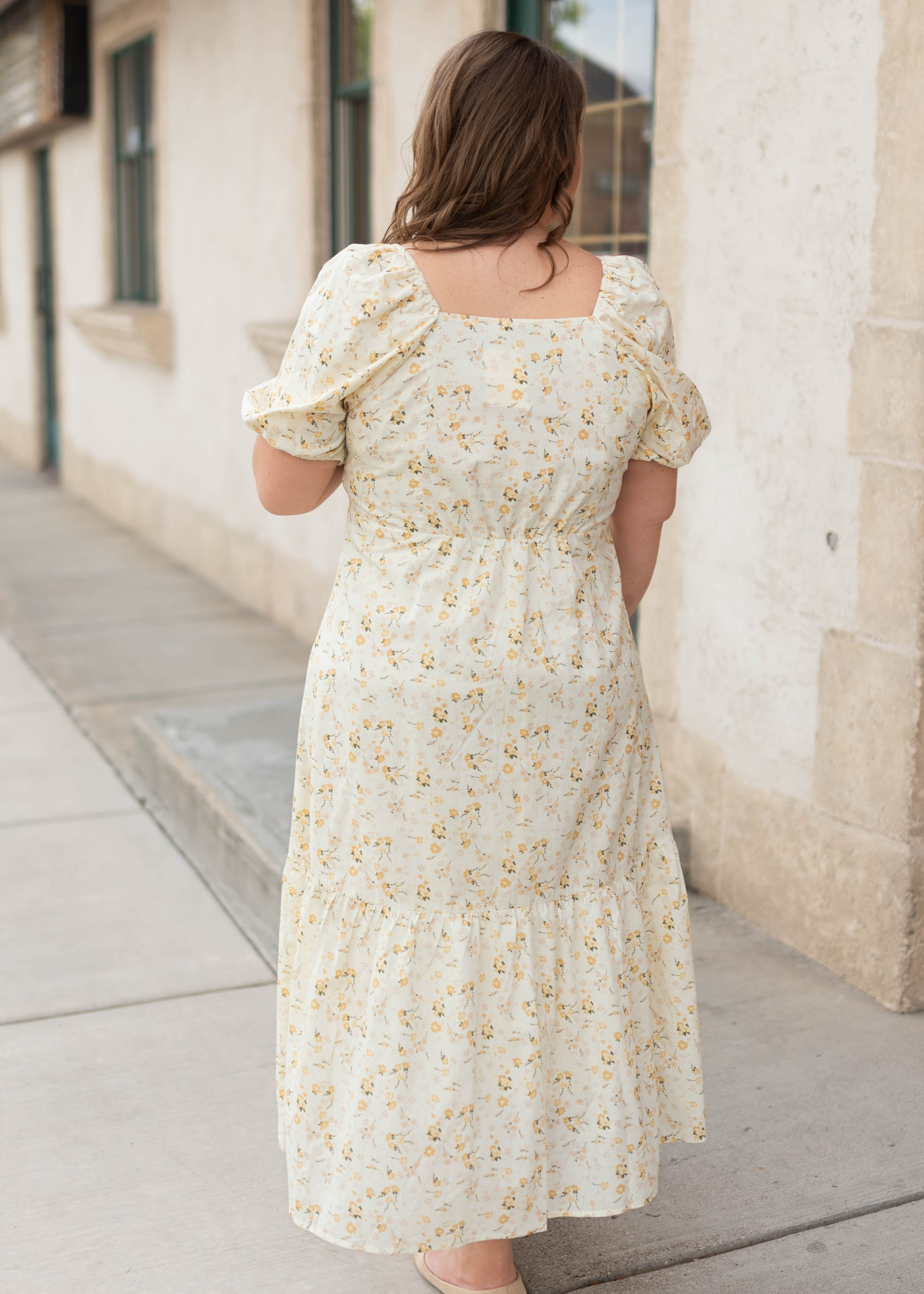Haley Pale Yellow Floral Dress