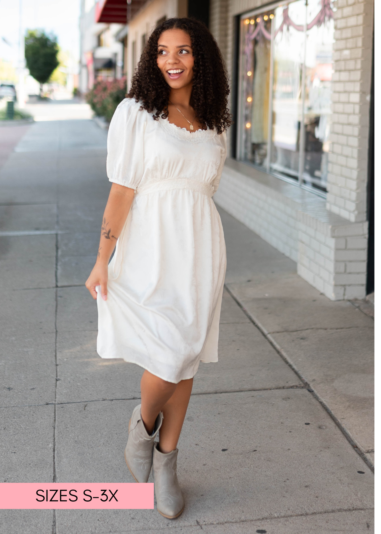 Heather Ivory Lace Patterned Mini Dress