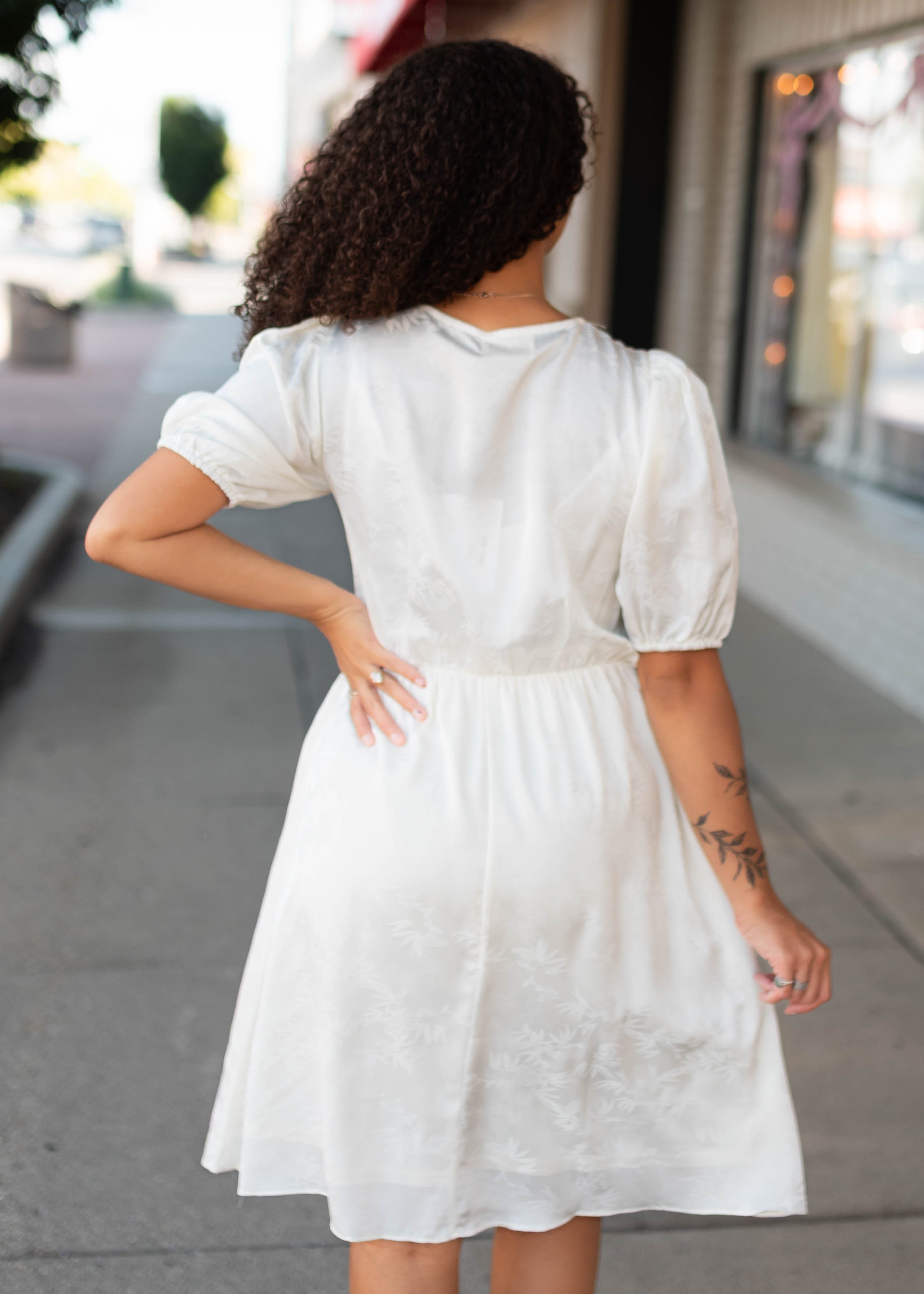 Heather Ivory Lace Patterned Mini Dress