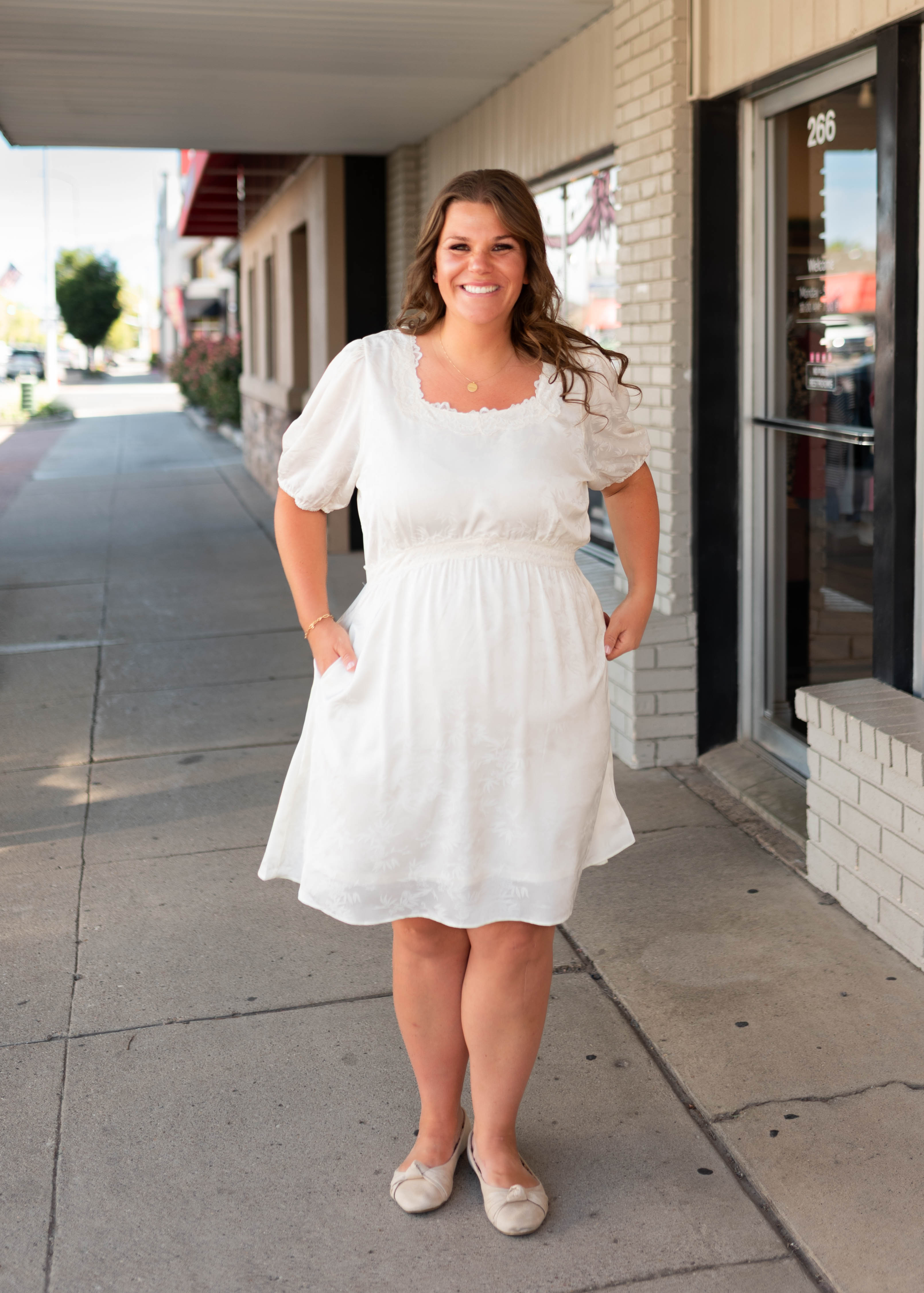 Heather Ivory Lace Patterned Mini Dress