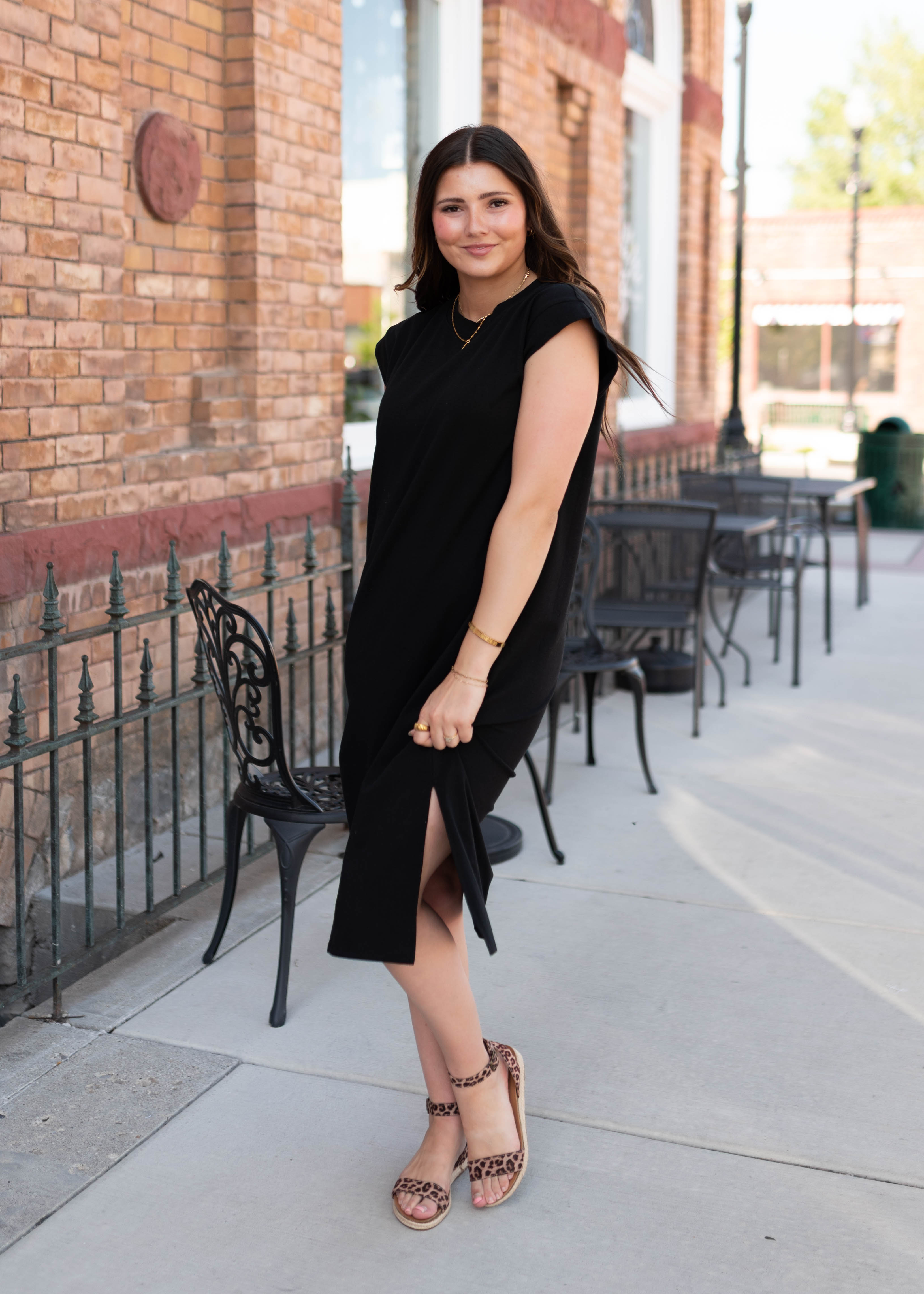 Henley Black Midi Dress