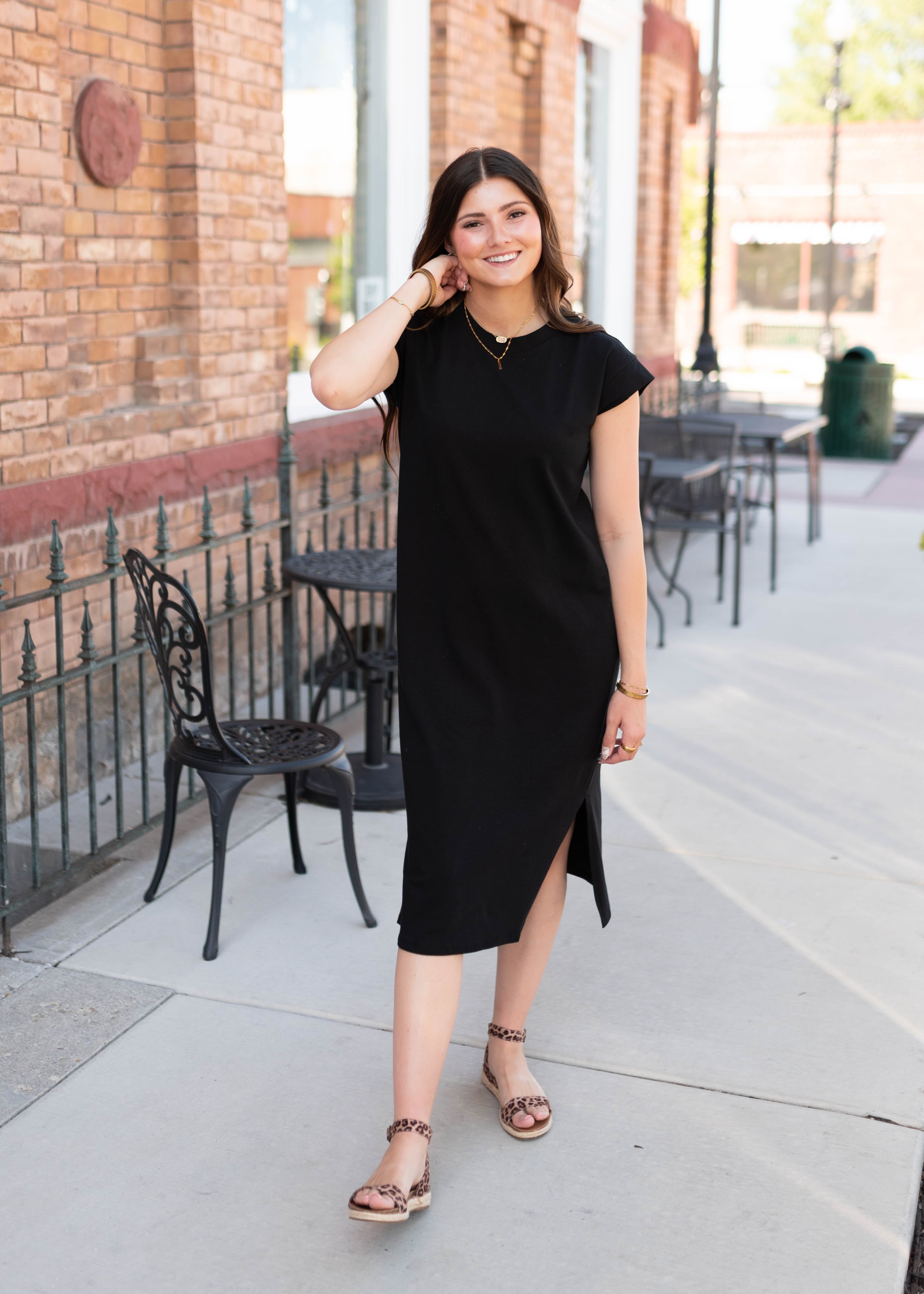 Henley Black Midi Dress