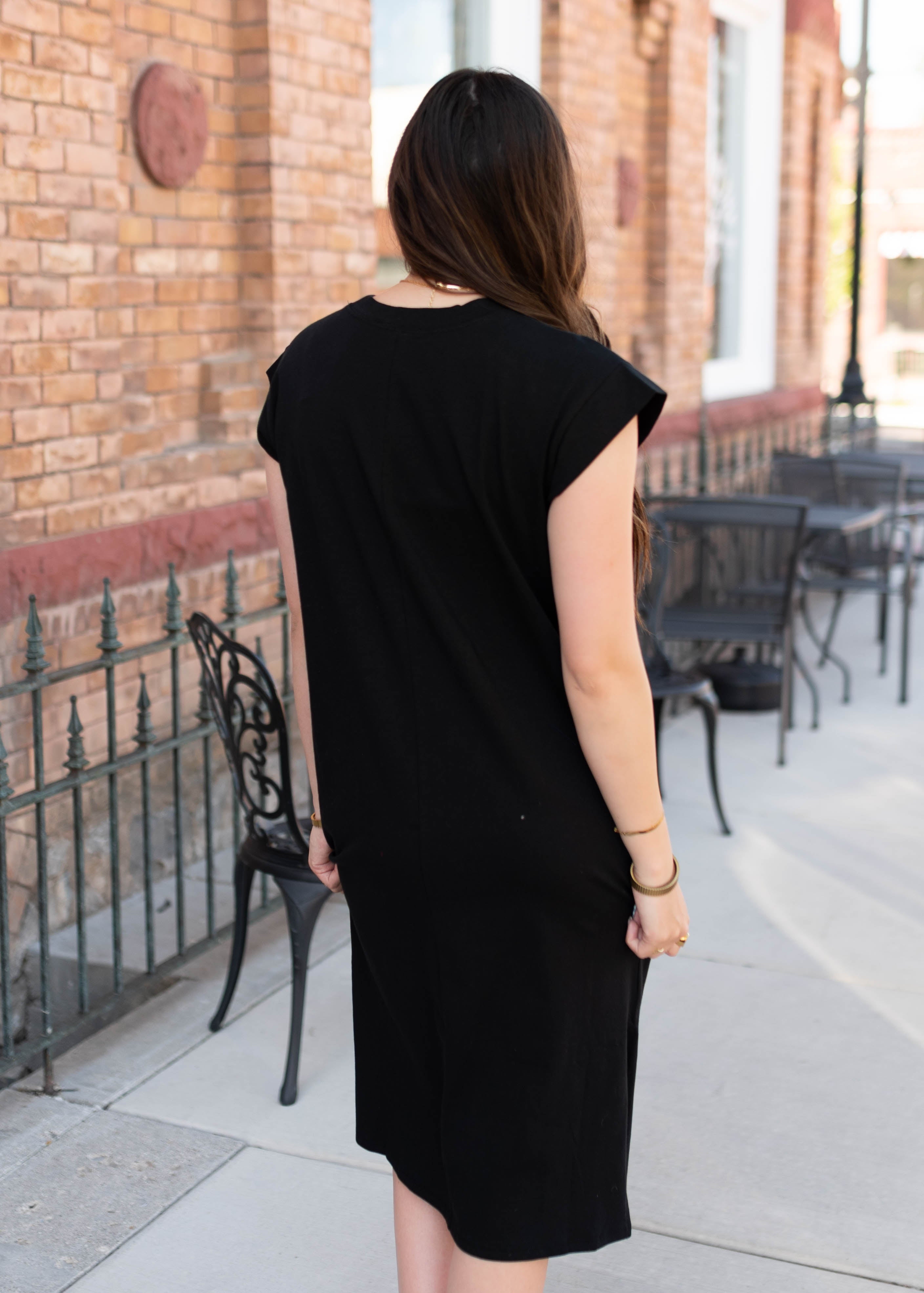 Henley Black Midi Dress