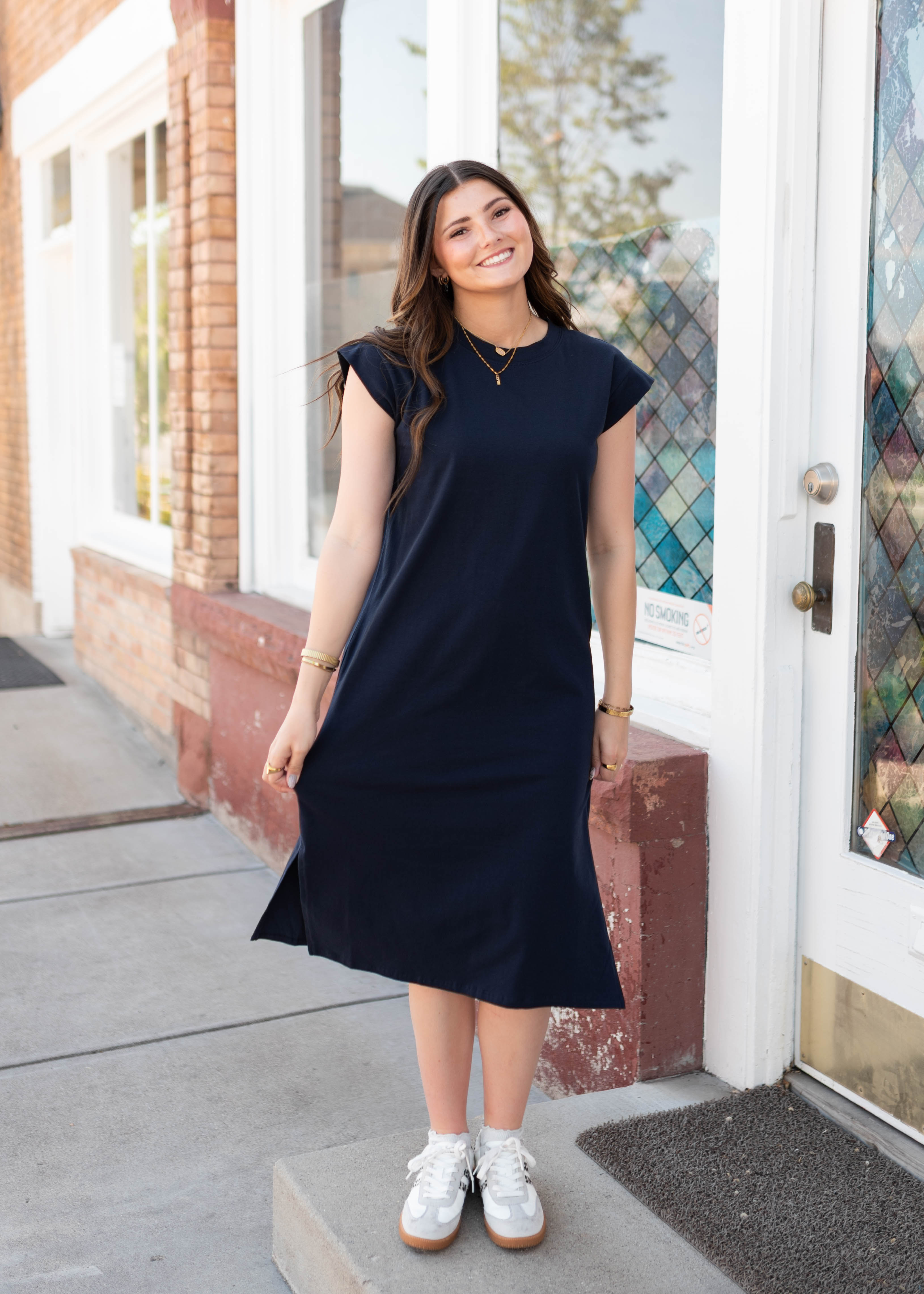 Henley Navy Midi Dress