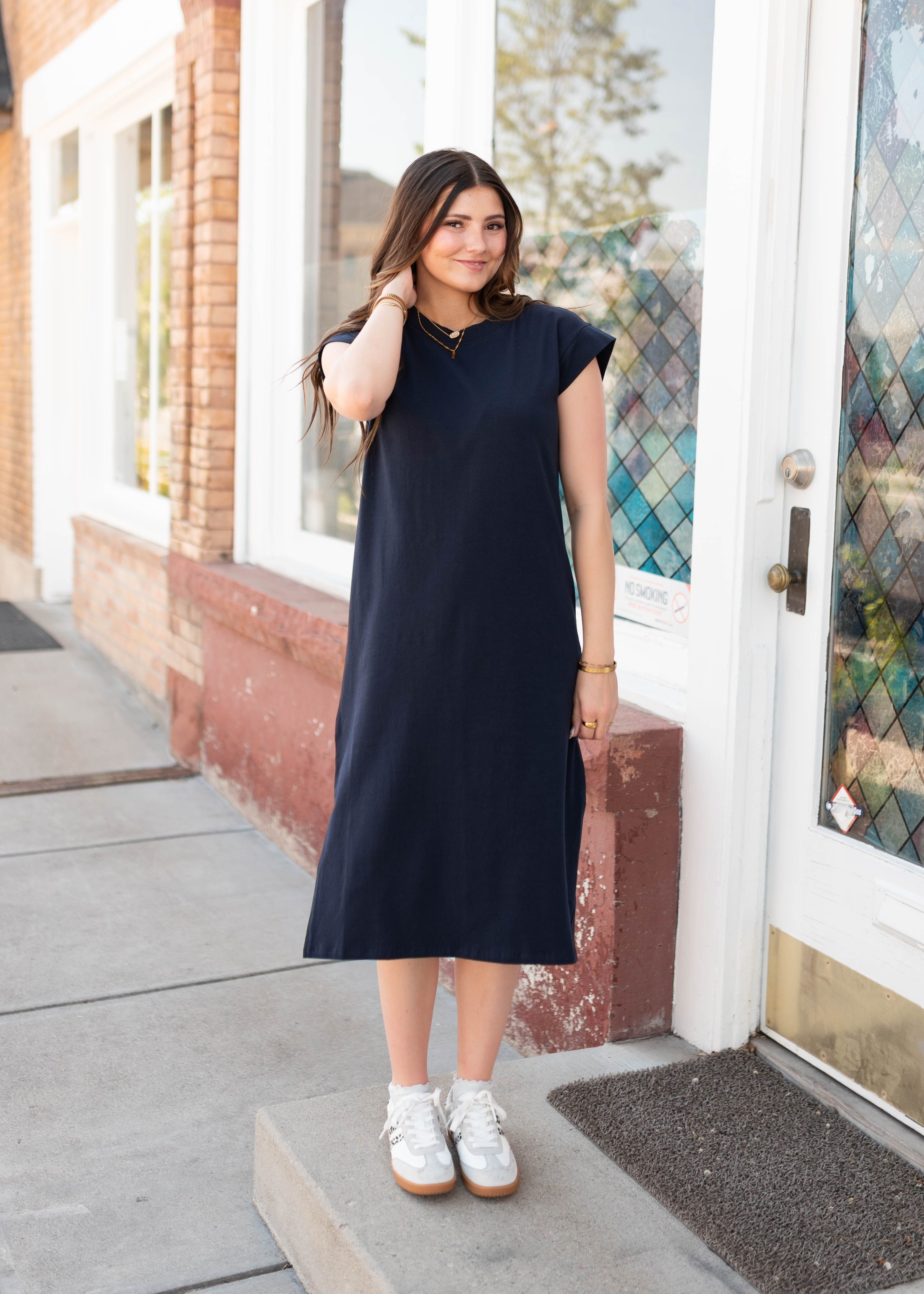 Henley Navy Midi Dress