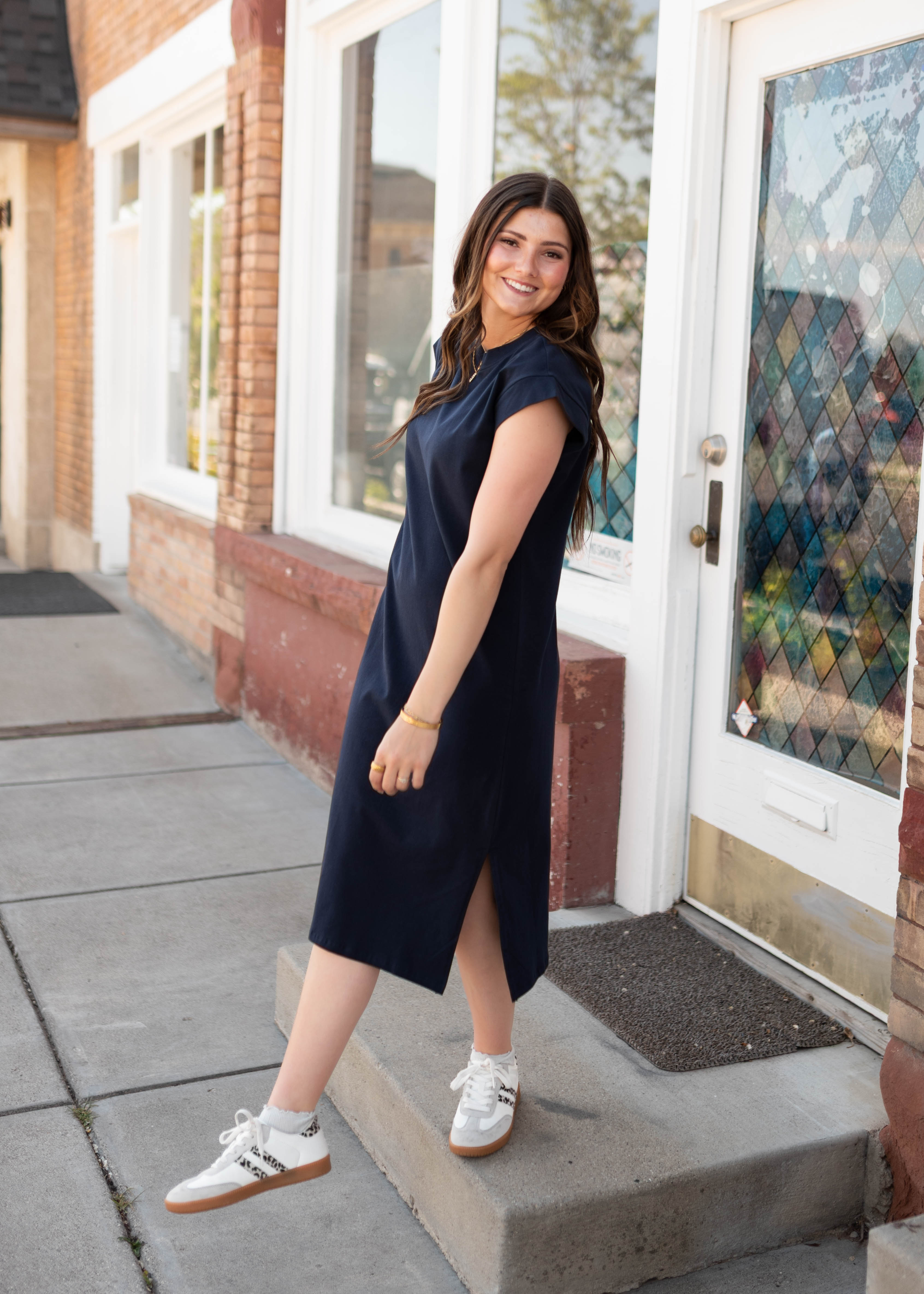 Henley Navy Midi Dress