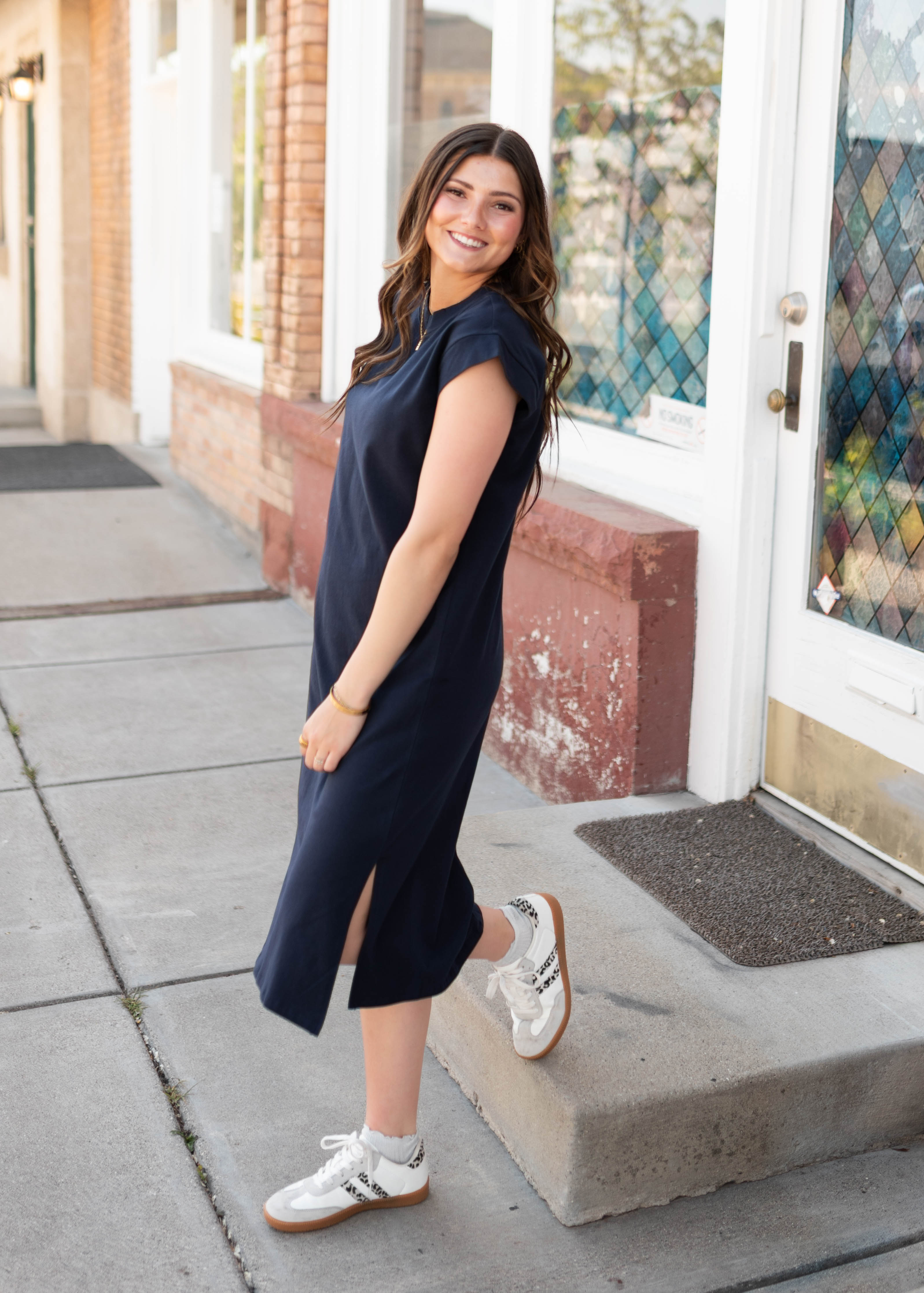 Henley Navy Midi Dress