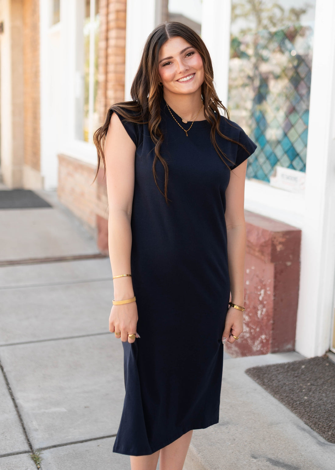 Henley Navy Midi Dress
