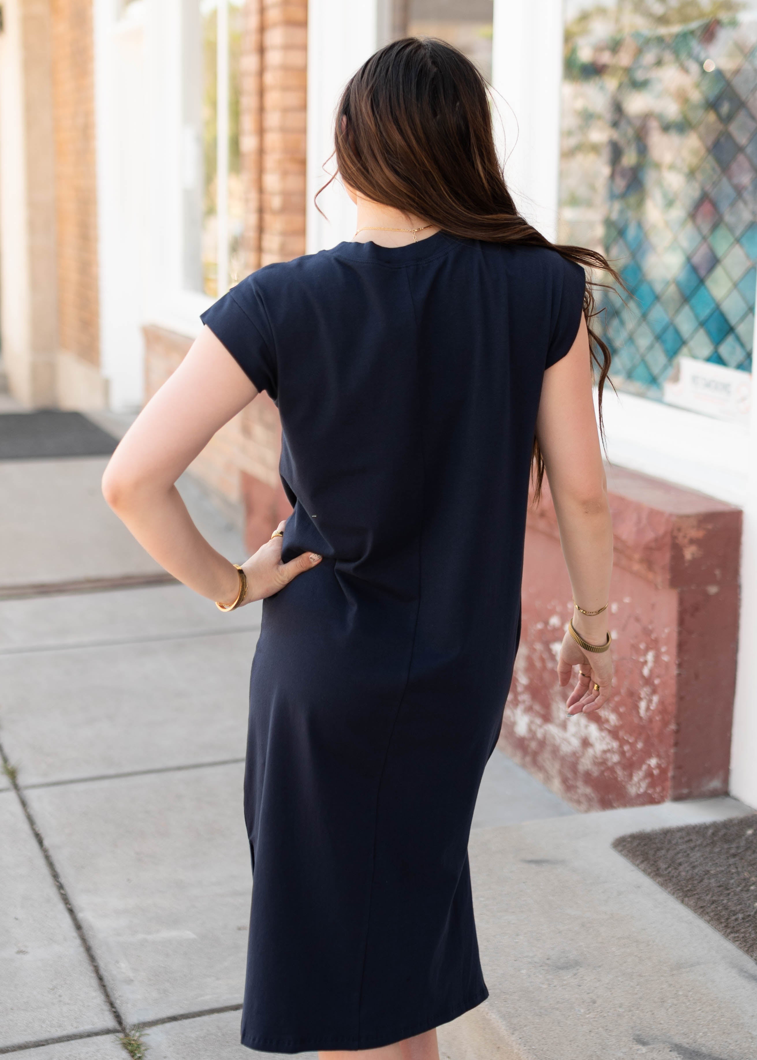 Henley Navy Midi Dress