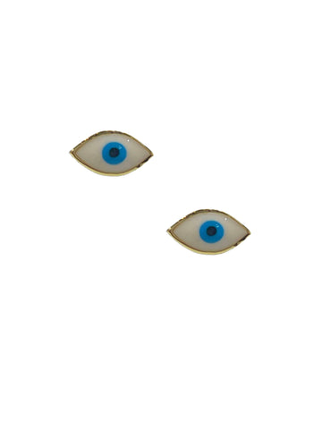White Evil Eye Stud