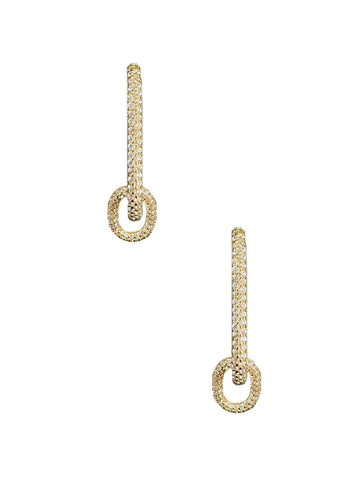 Rectangle Pave Hoop