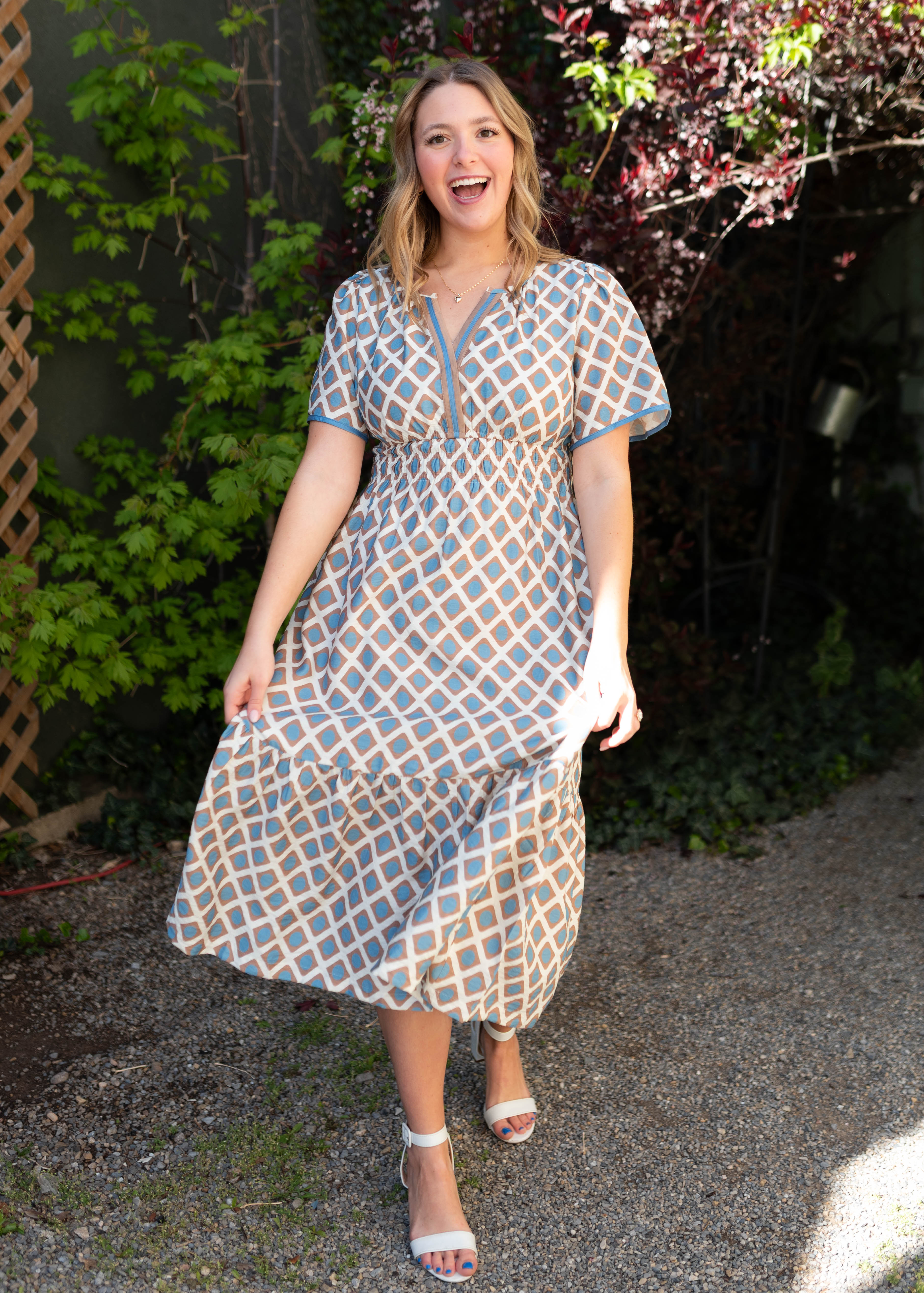 Isabel Taupe Patterned Dress