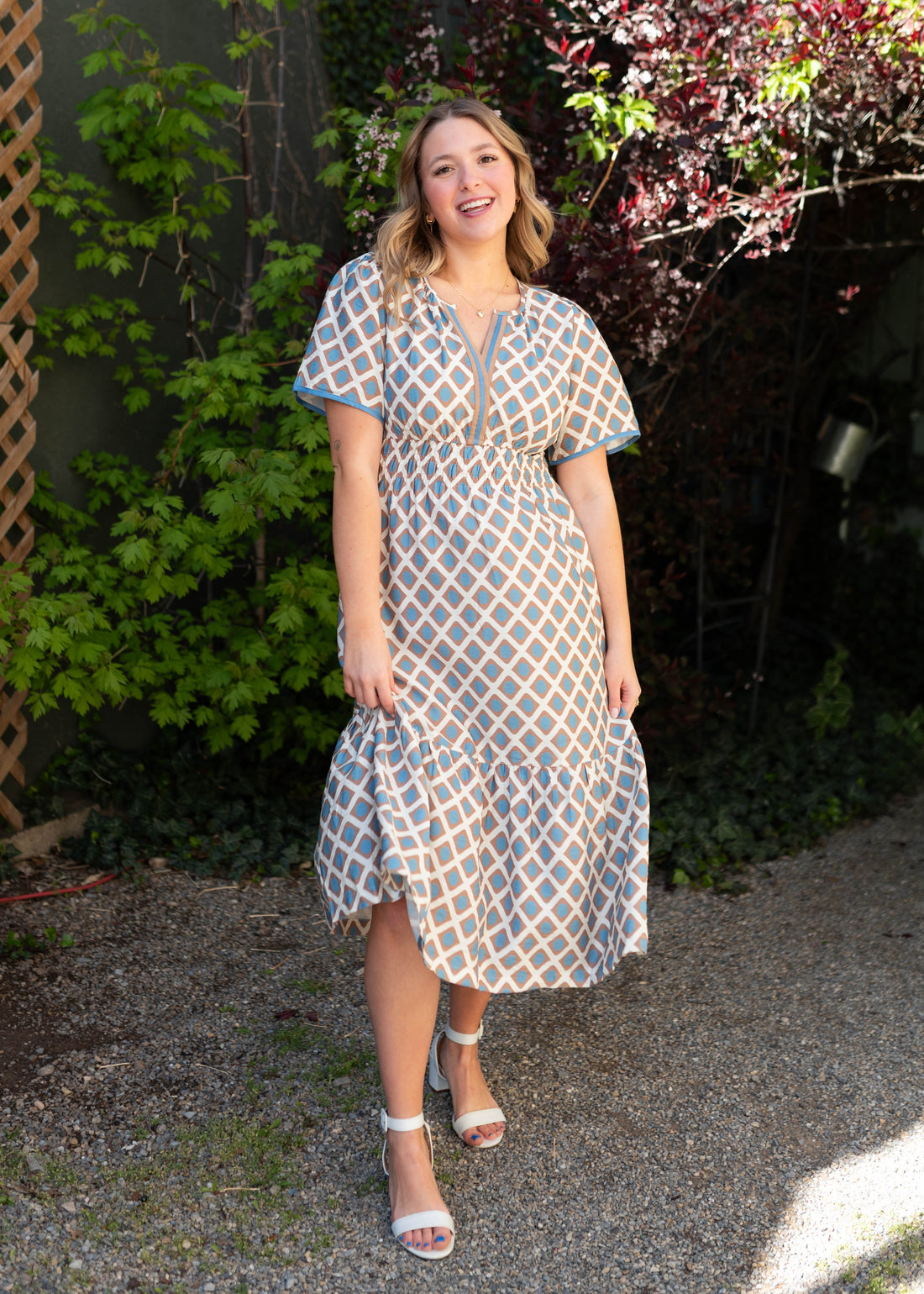 Isabel Taupe Patterned Dress