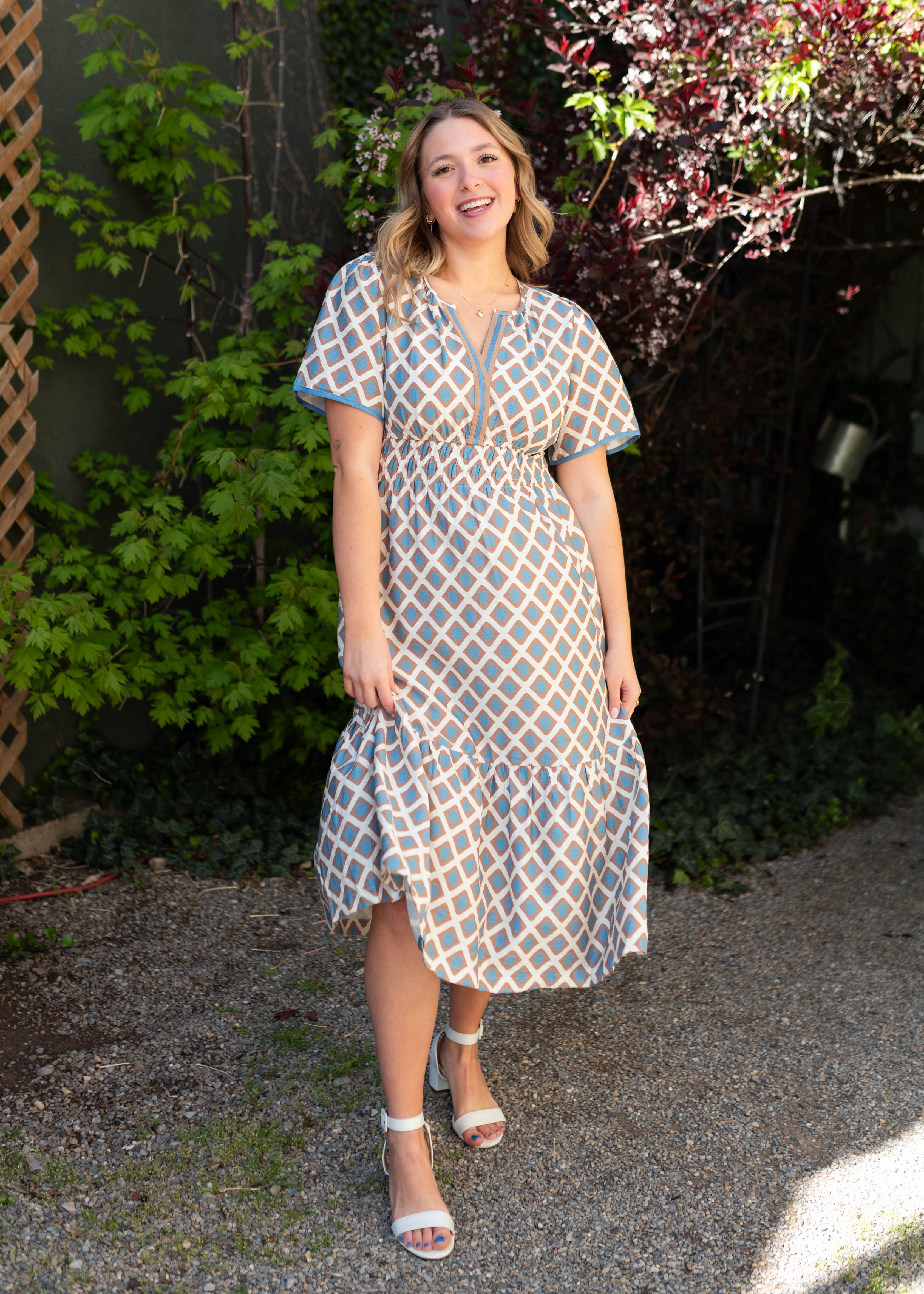 Isabel Taupe Patterned Dress