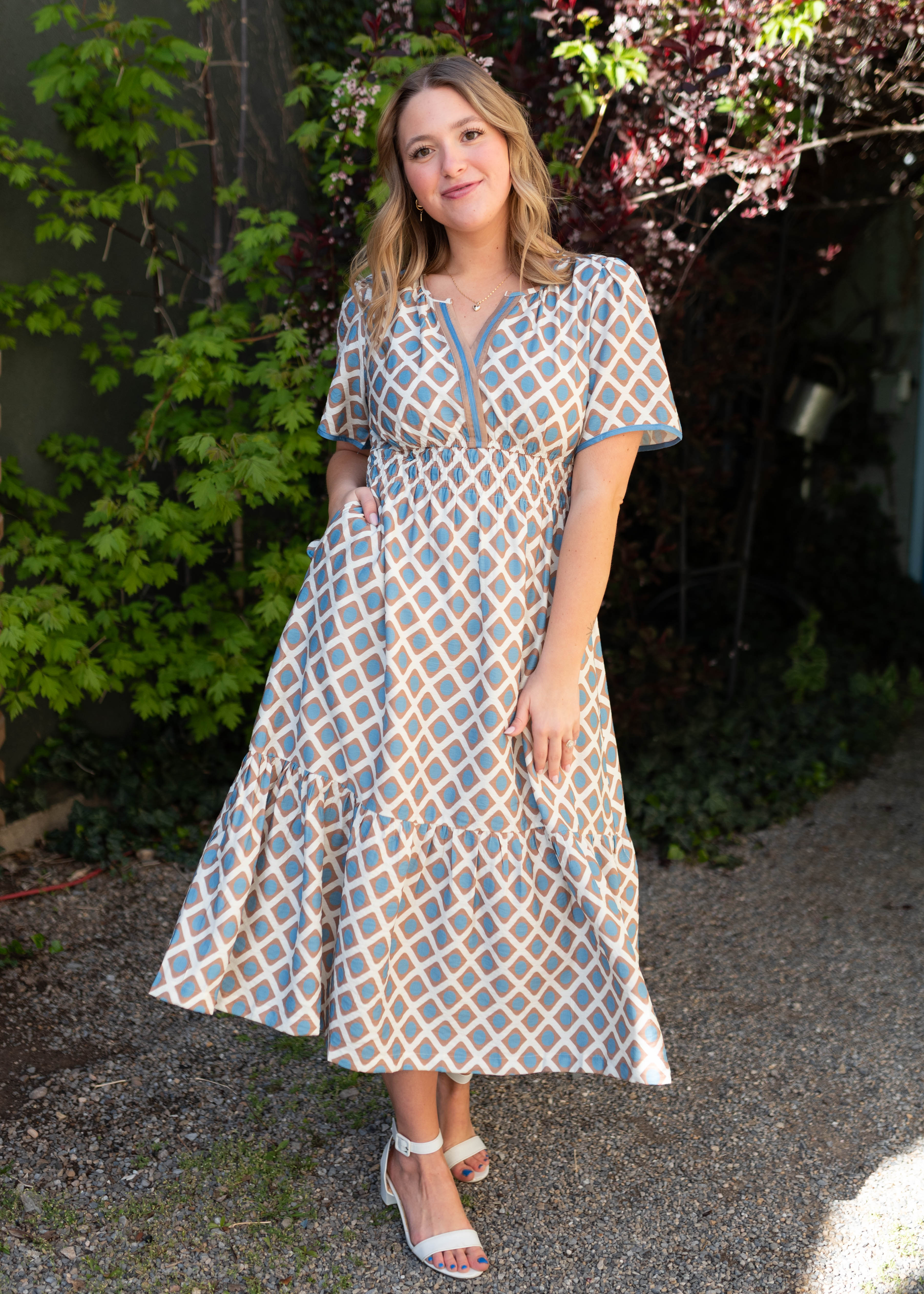 Isabel Taupe Patterned Dress