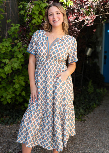 Isabel Taupe Patterned Dress