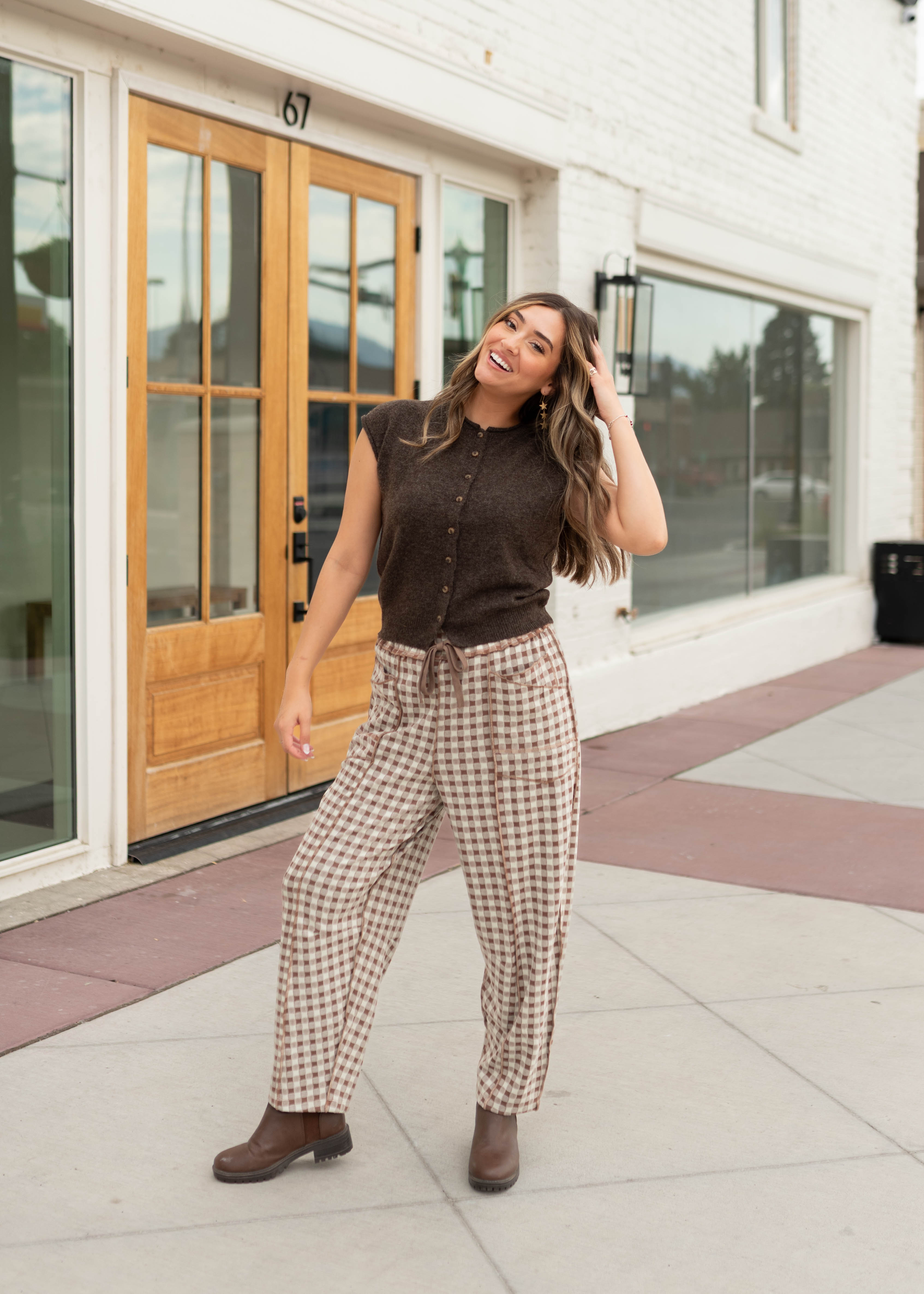 Janice Dark Brown Sleeveless Short Sleeve Cardigan