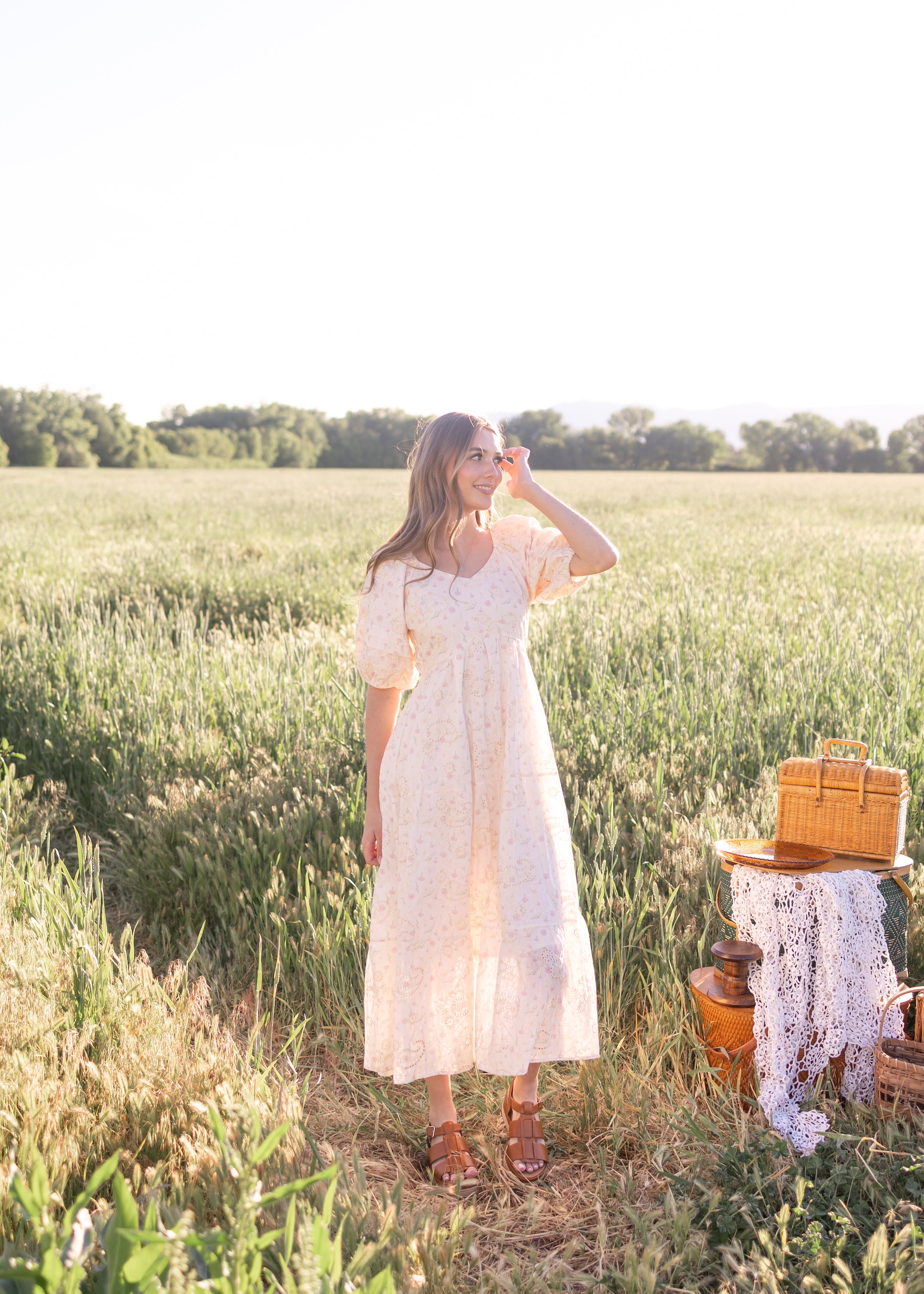 Jenna Ivory Pink Floral Dress