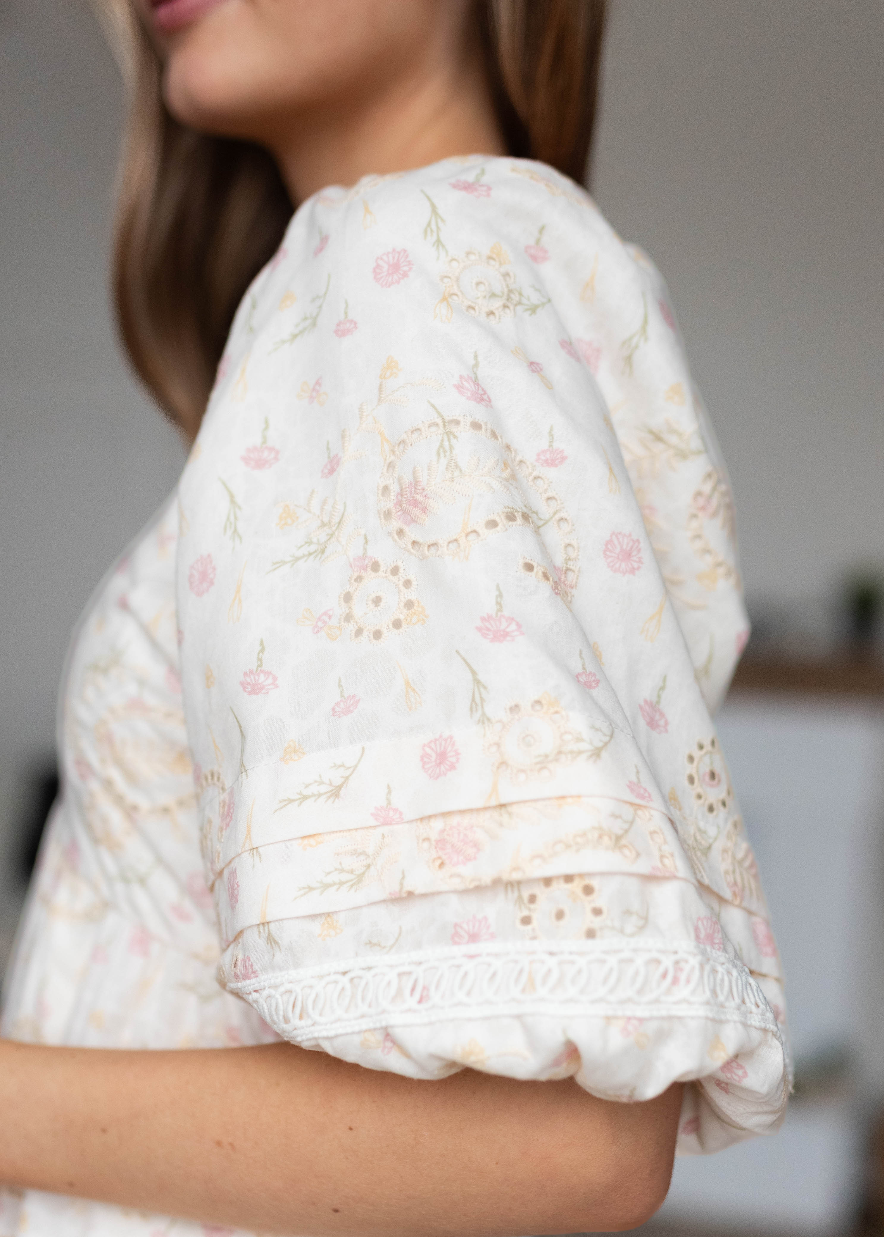 Jenna Ivory Pink Floral Dress