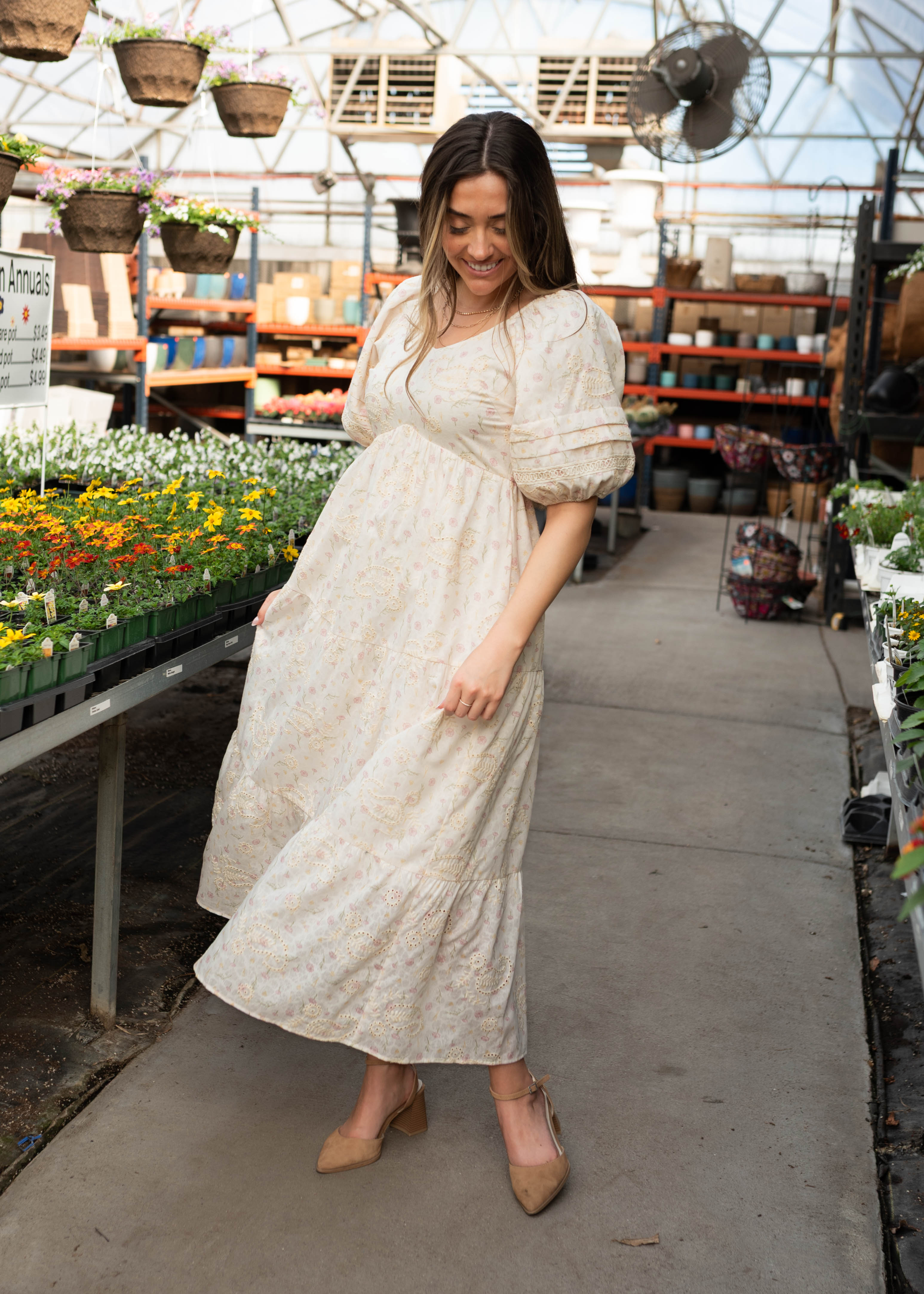 Jenna Ivory Pink Floral Dress