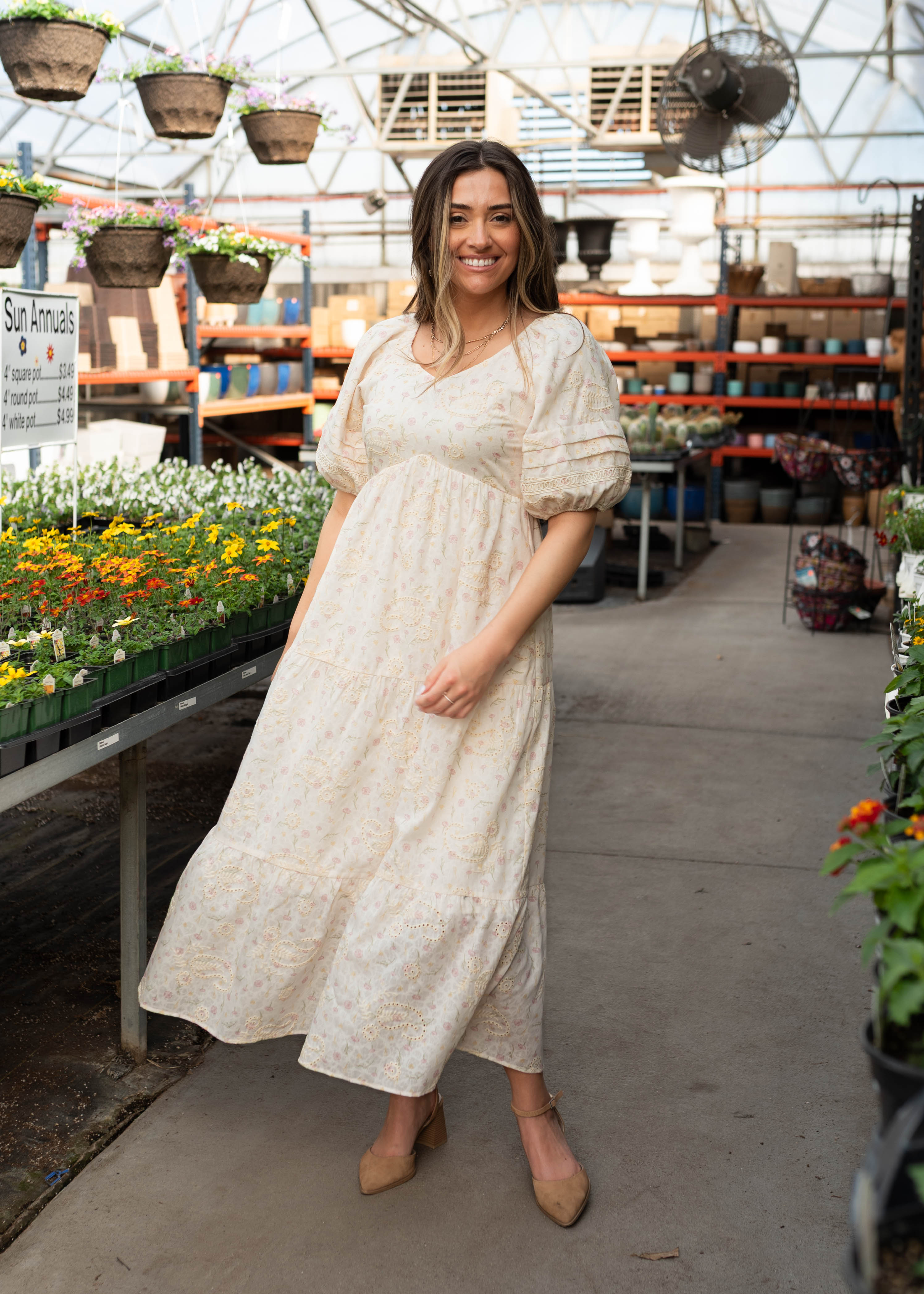 Jenna Ivory Pink Floral Dress