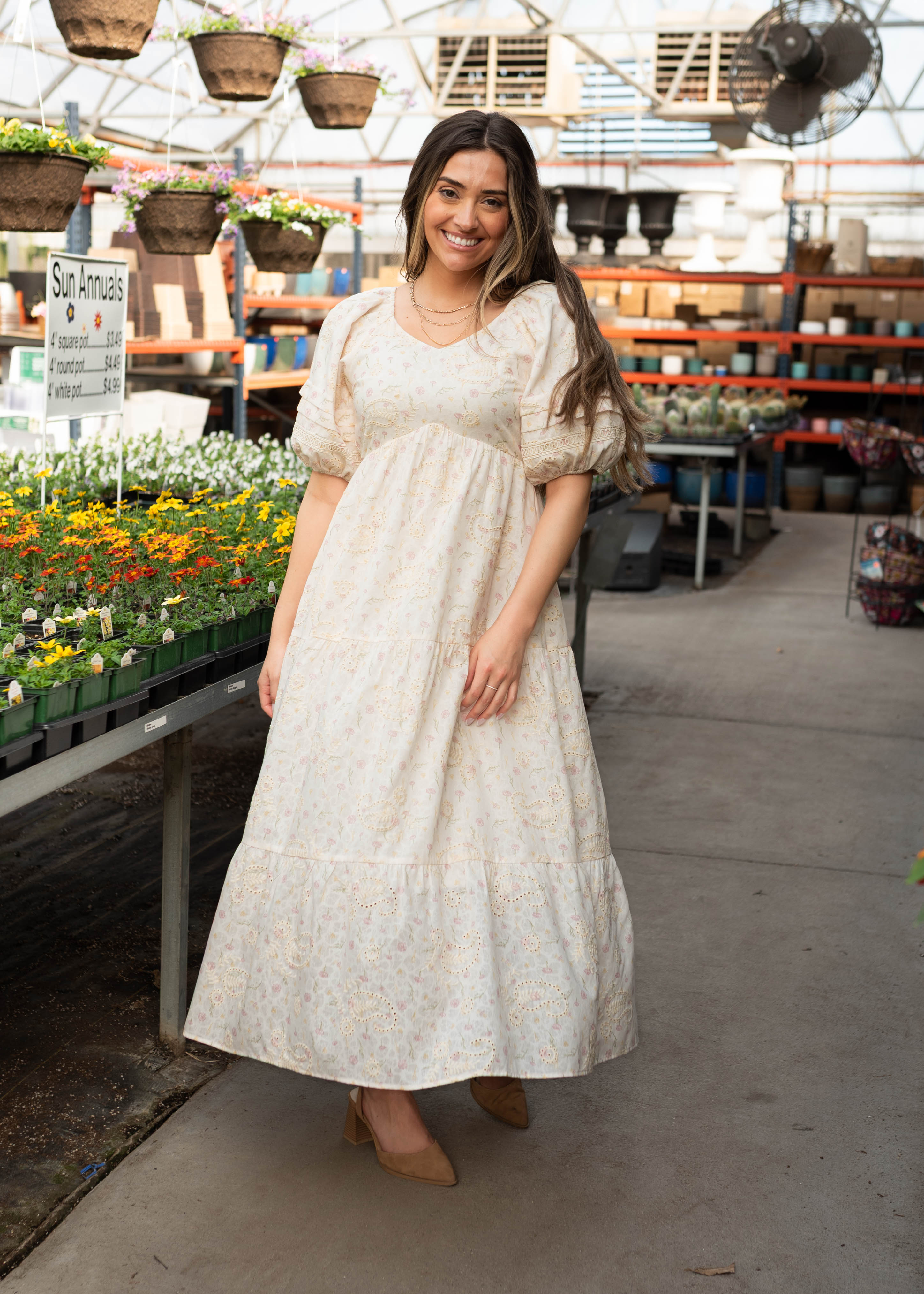 Jenna Ivory Pink Floral Dress