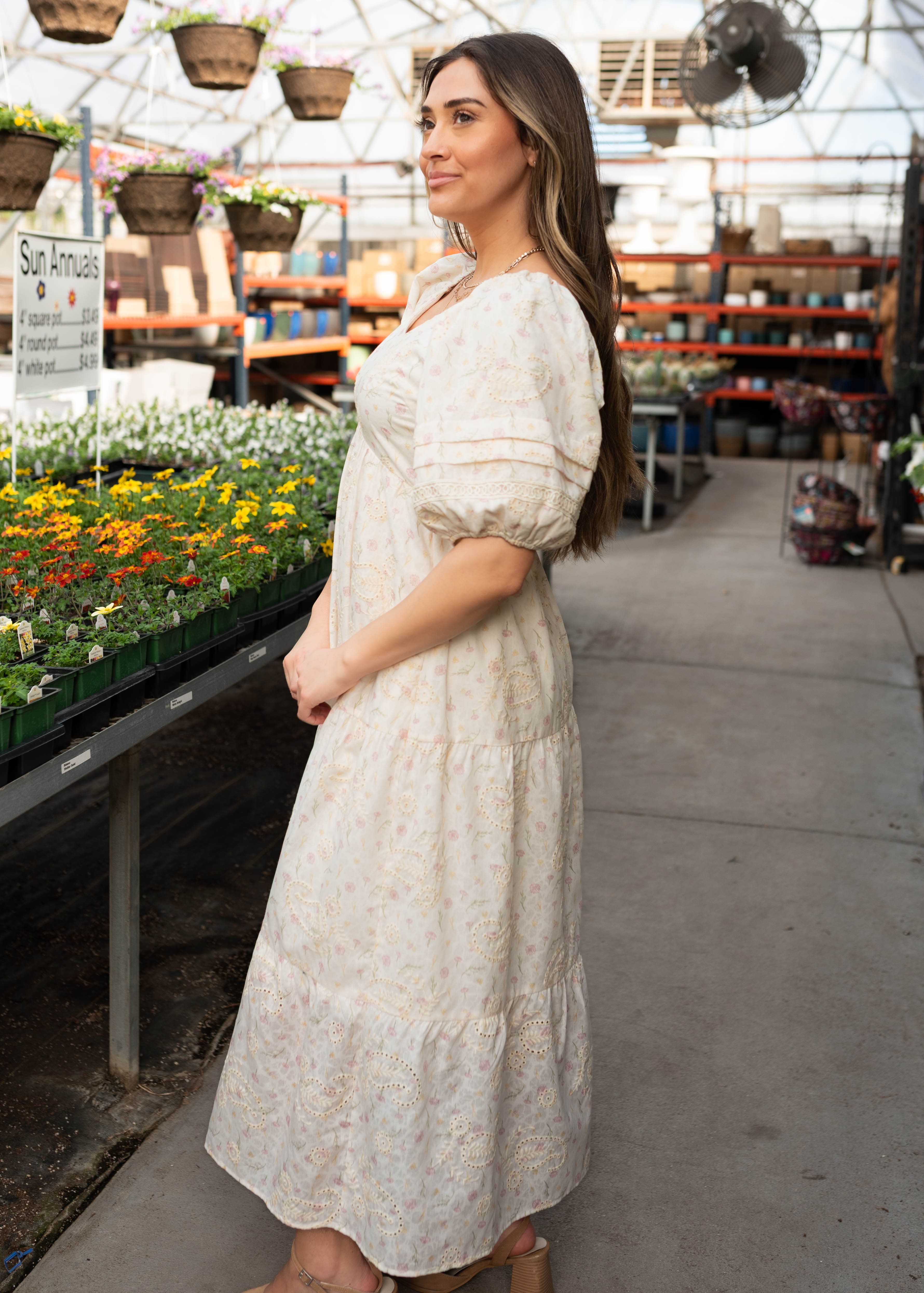 Jenna Ivory Pink Floral Dress
