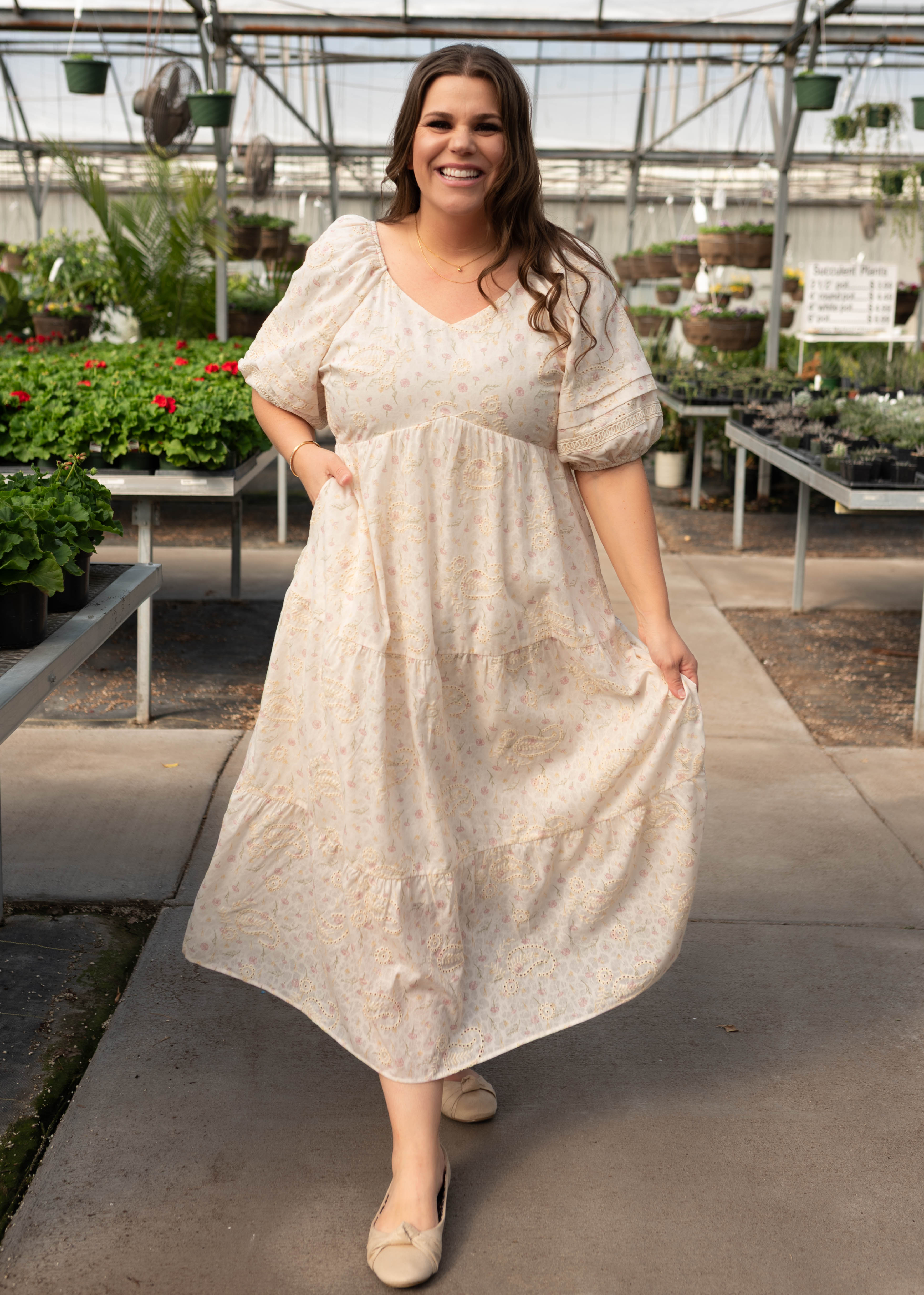 Jenna Ivory Pink Floral Dress