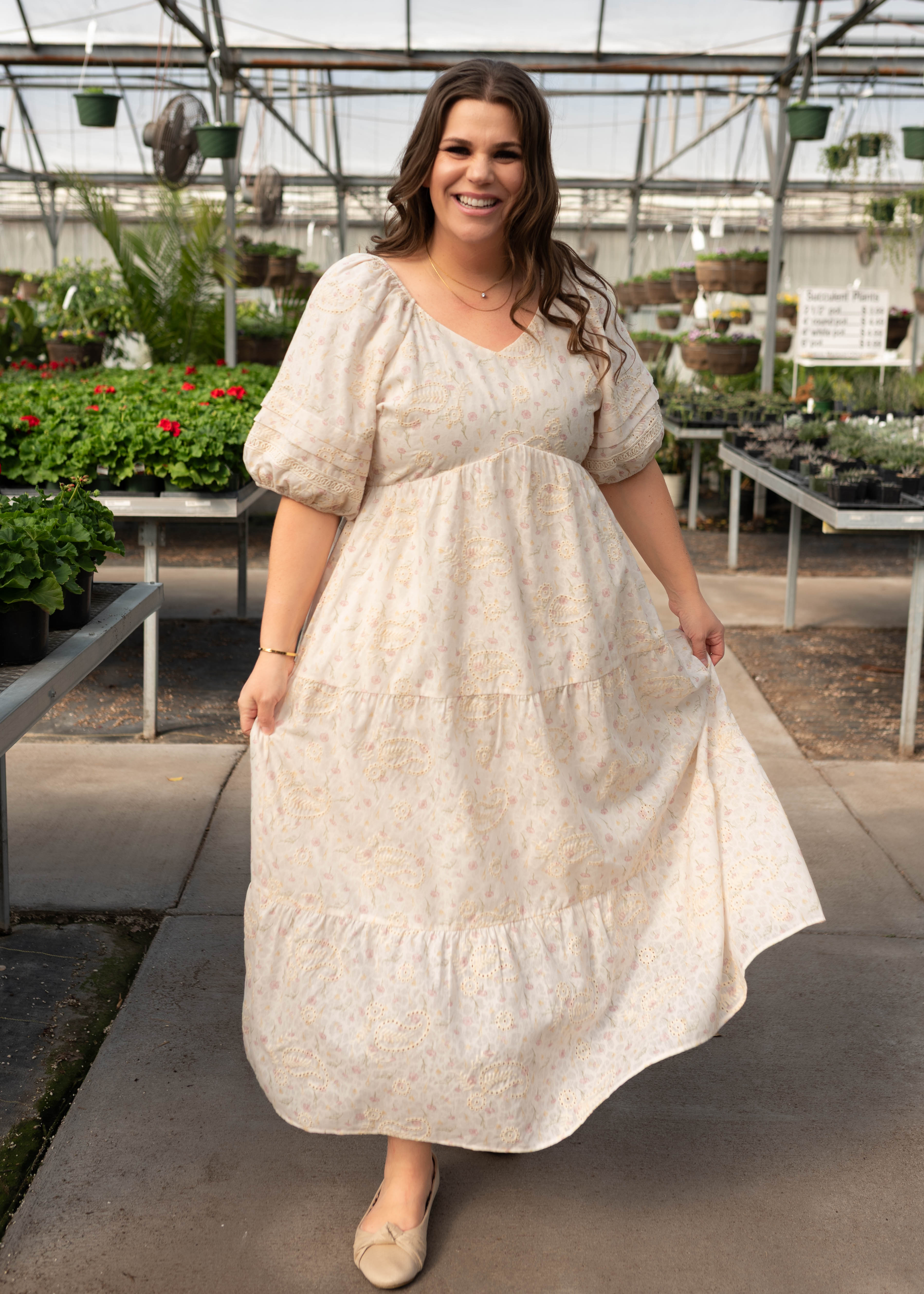 Jenna Ivory Pink Floral Dress