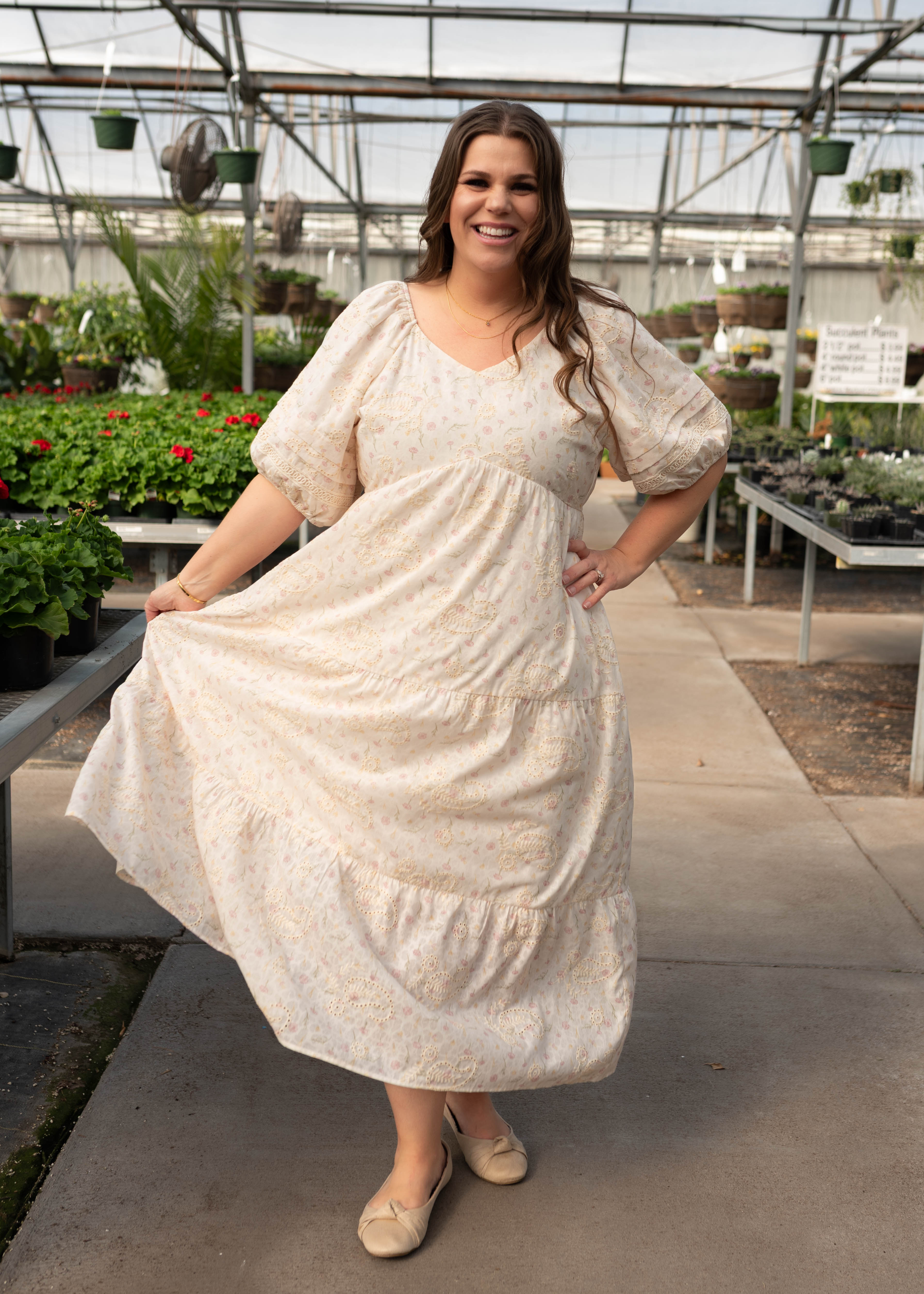 Jenna Ivory Pink Floral Dress
