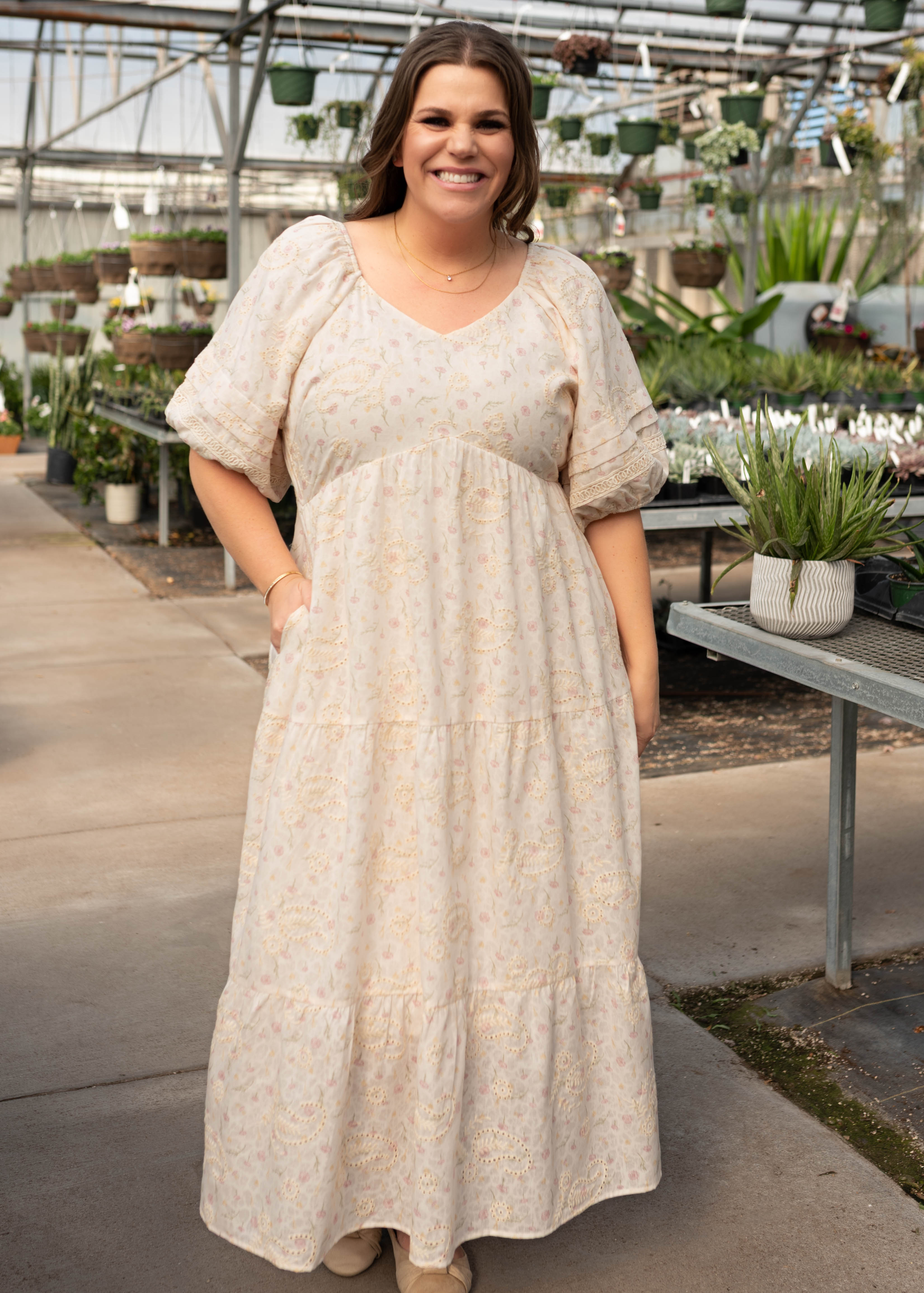 Jenna Ivory Pink Floral Dress
