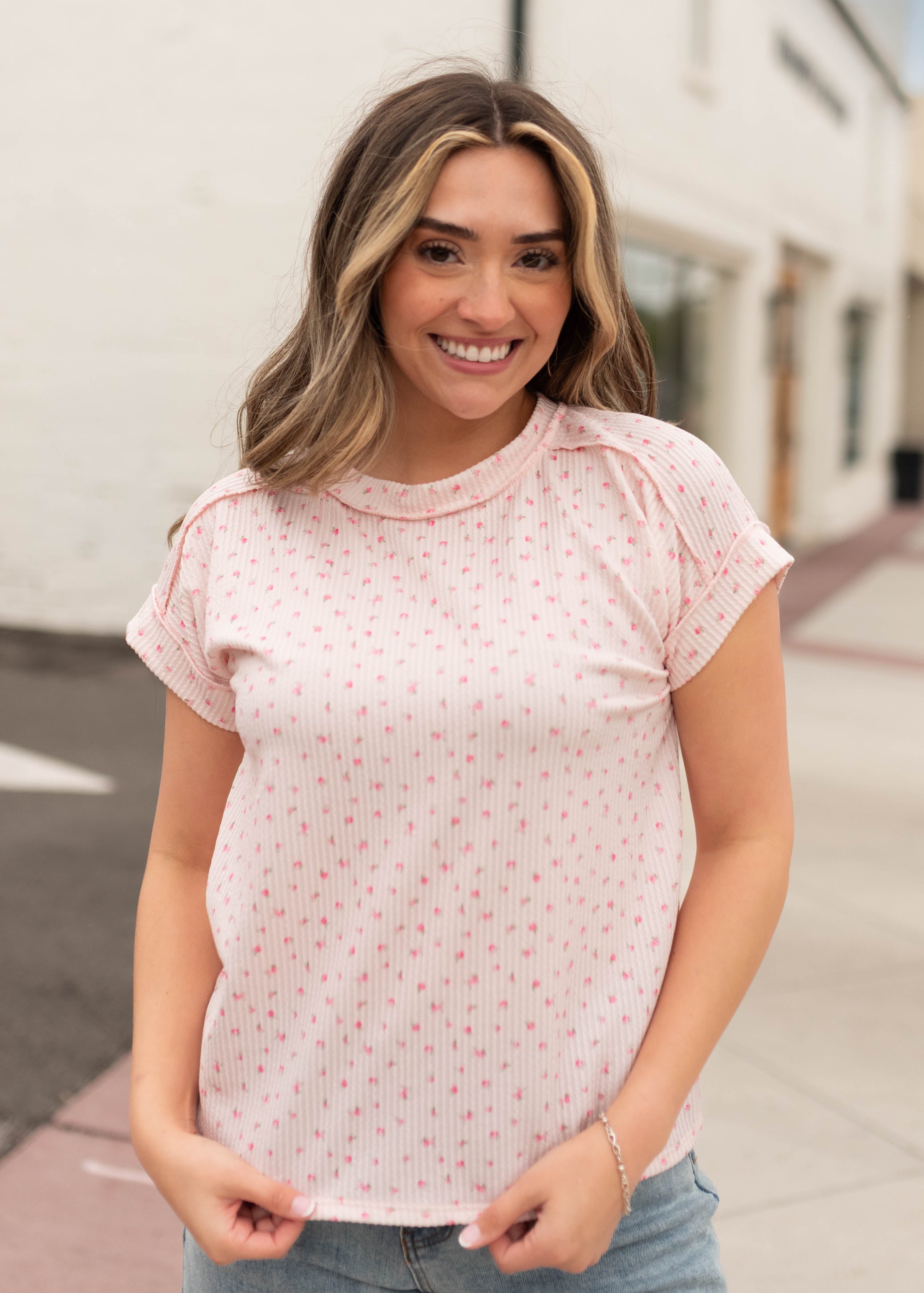 Jessica Pink Floral Top