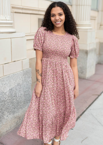Jessie Pink Floral Dress