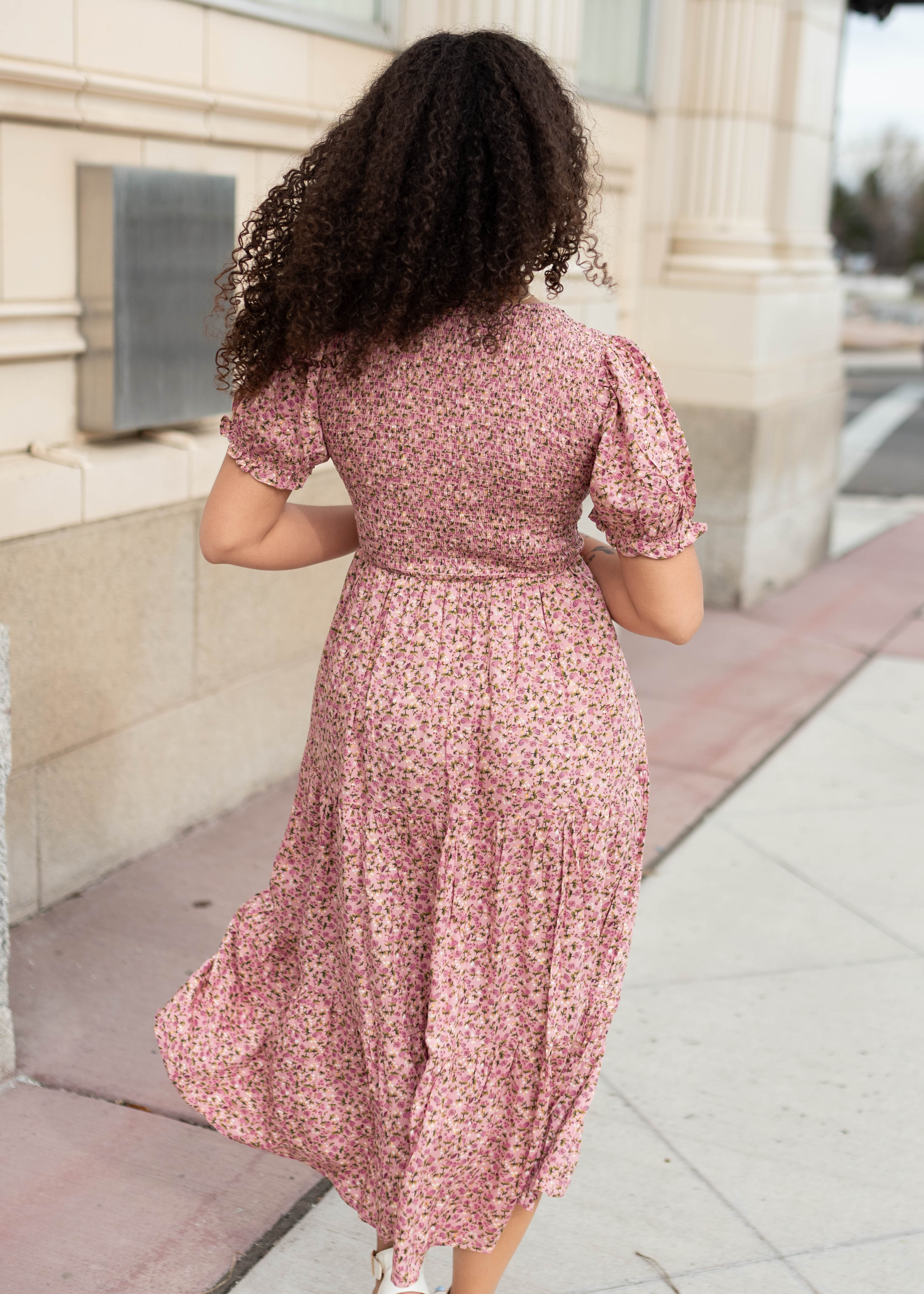 Jessie Pink Floral Dress