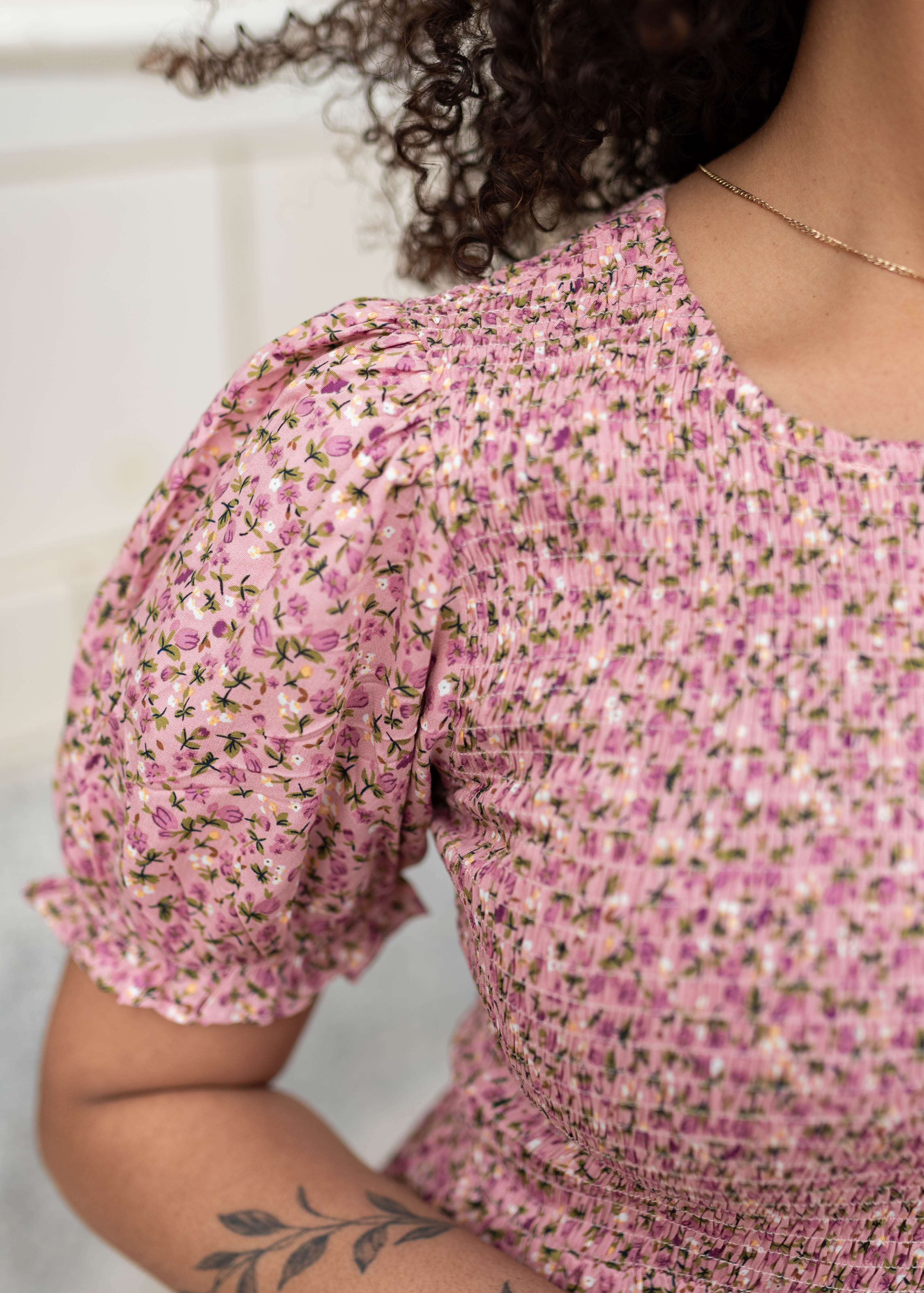 Jessie Pink Floral Dress