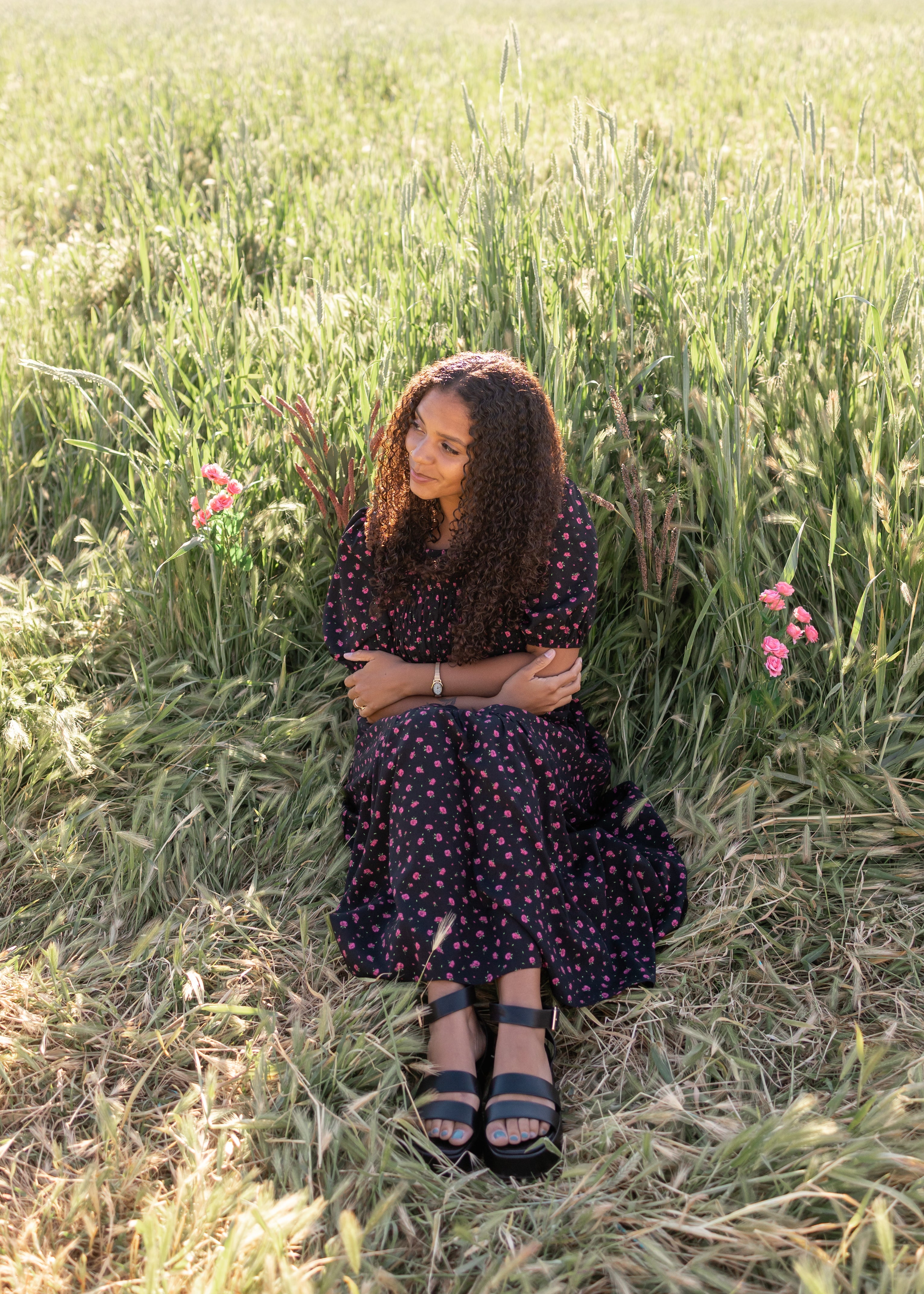 Josephine Black Floral Dress