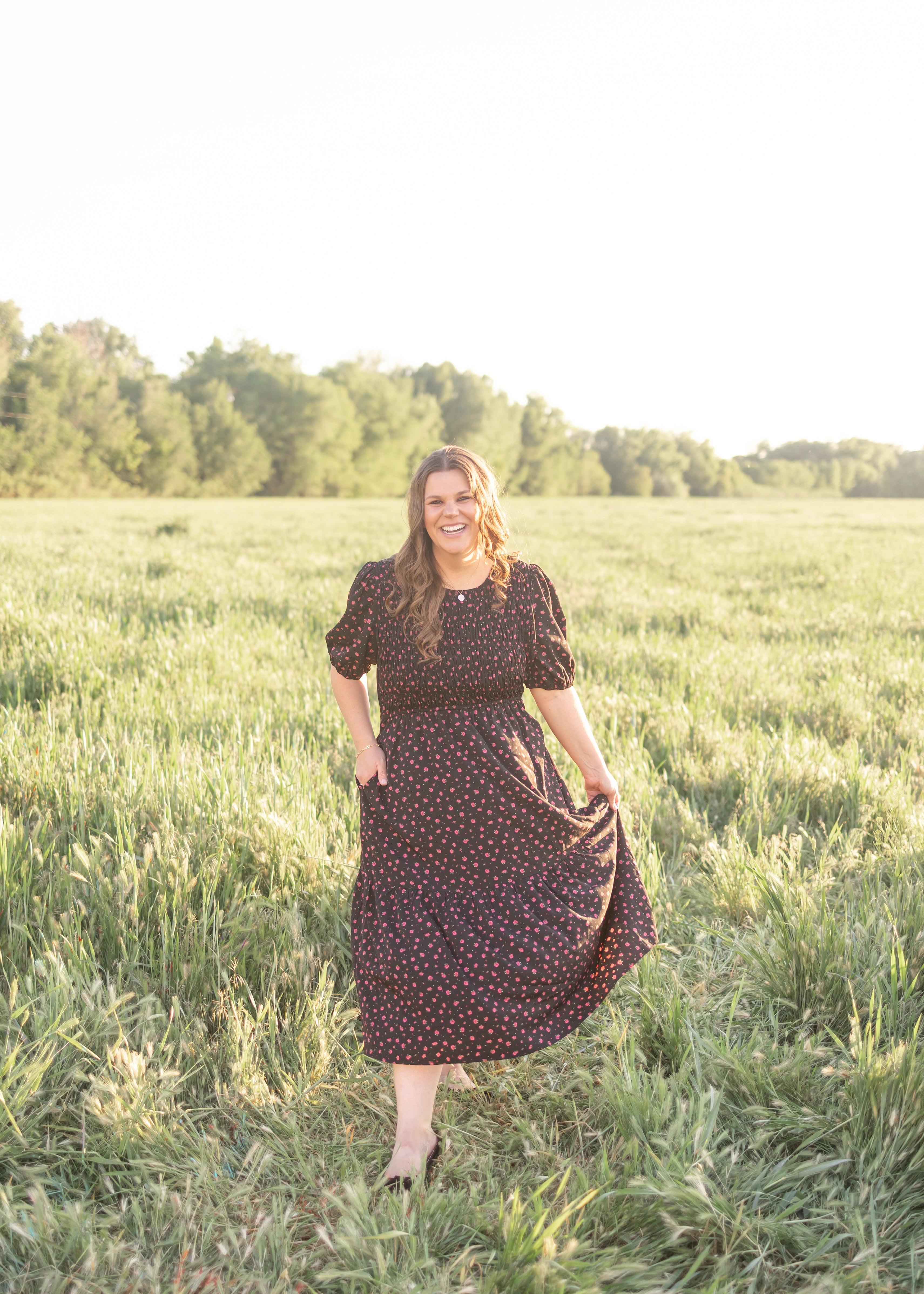 Josephine Black Floral Dress
