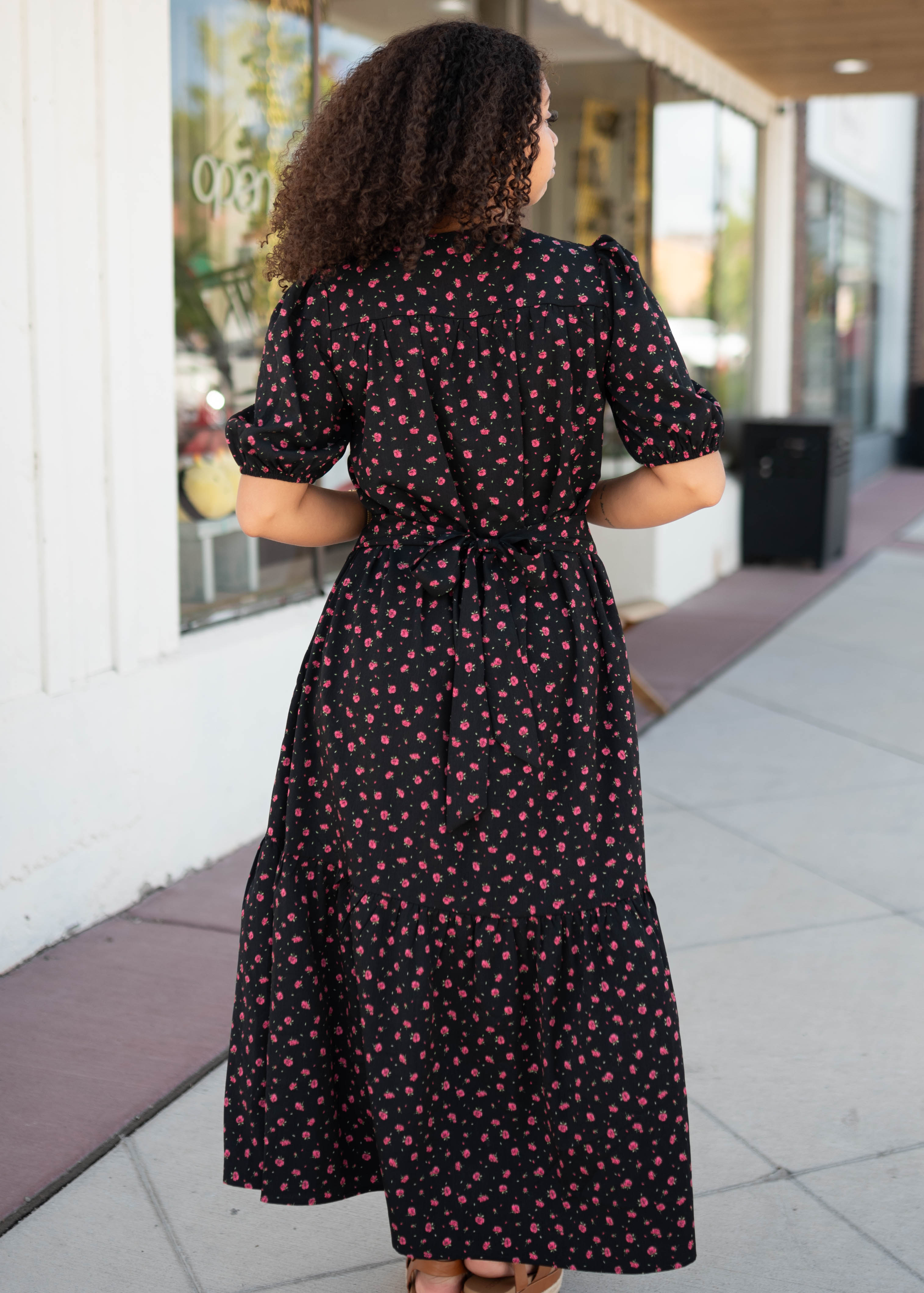 Josephine Black Floral Dress