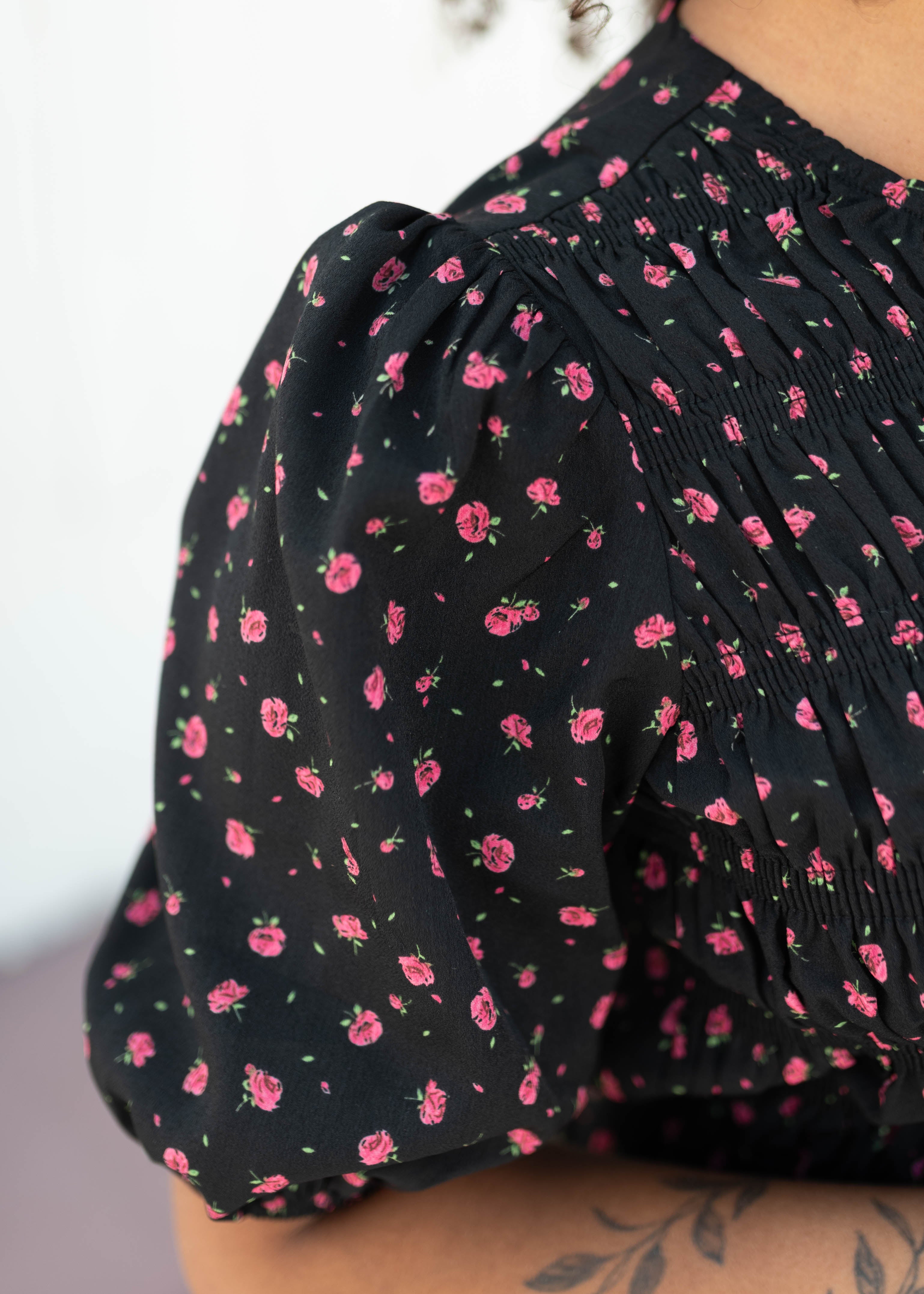 Josephine Black Floral Dress