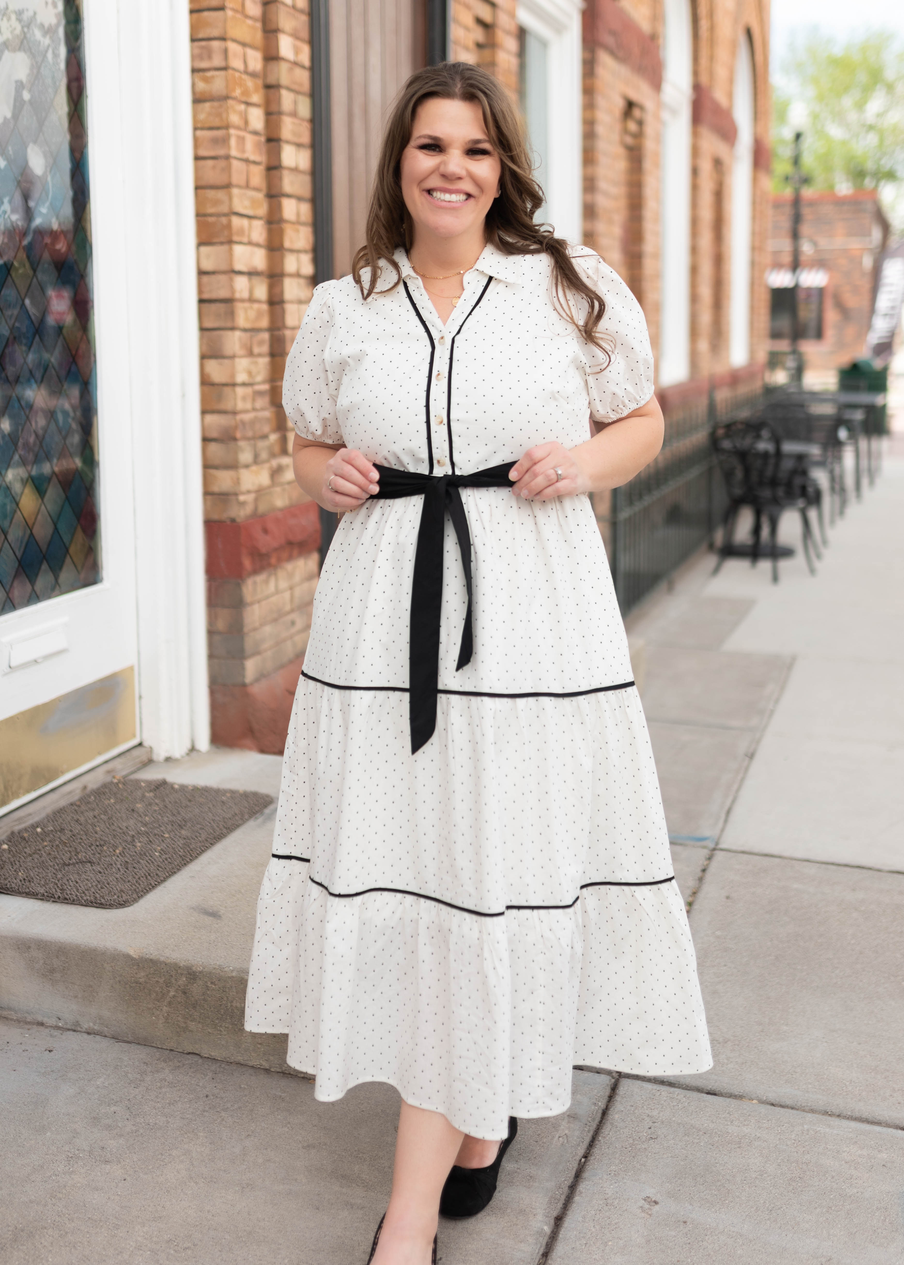 Josie Ivory Polka Dot Dress